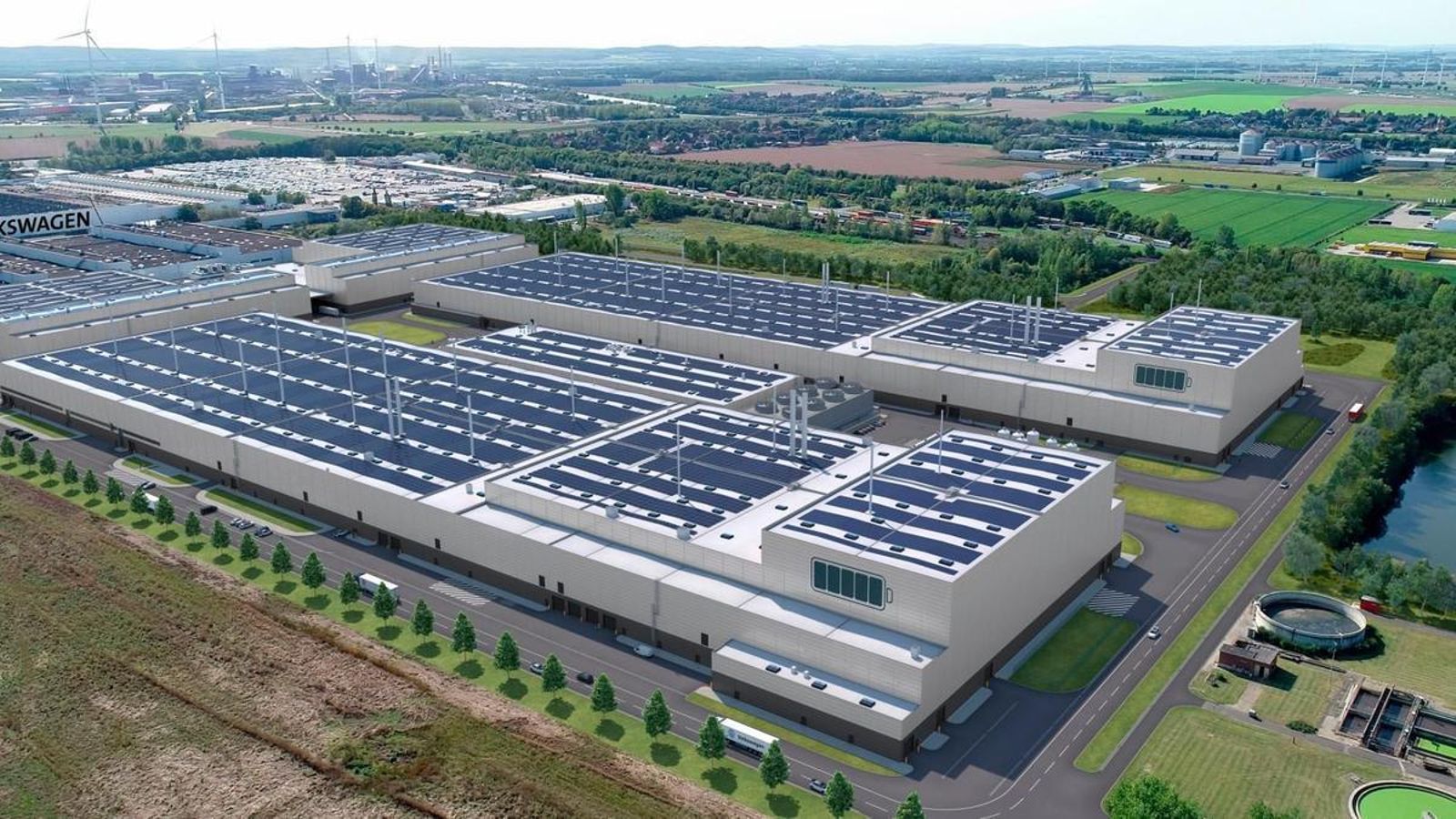 Simulació de la futura planta de bateries de Volkswagen a Salzgitter (Alemanya)