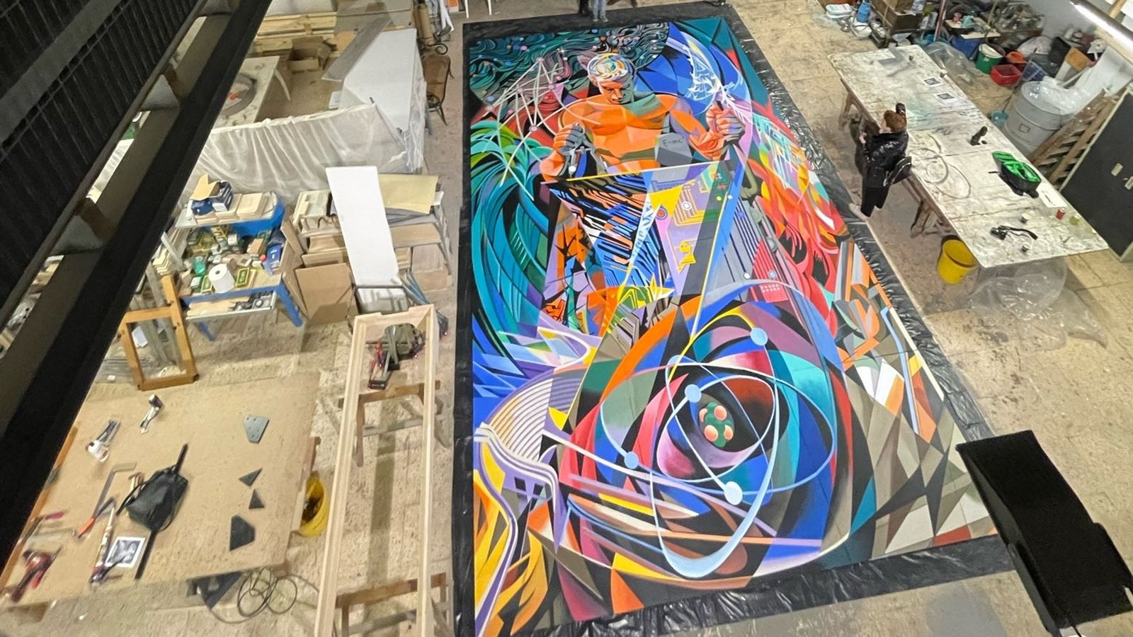 El mural inèdit de Josep Renau, en el taller de Javier Parra