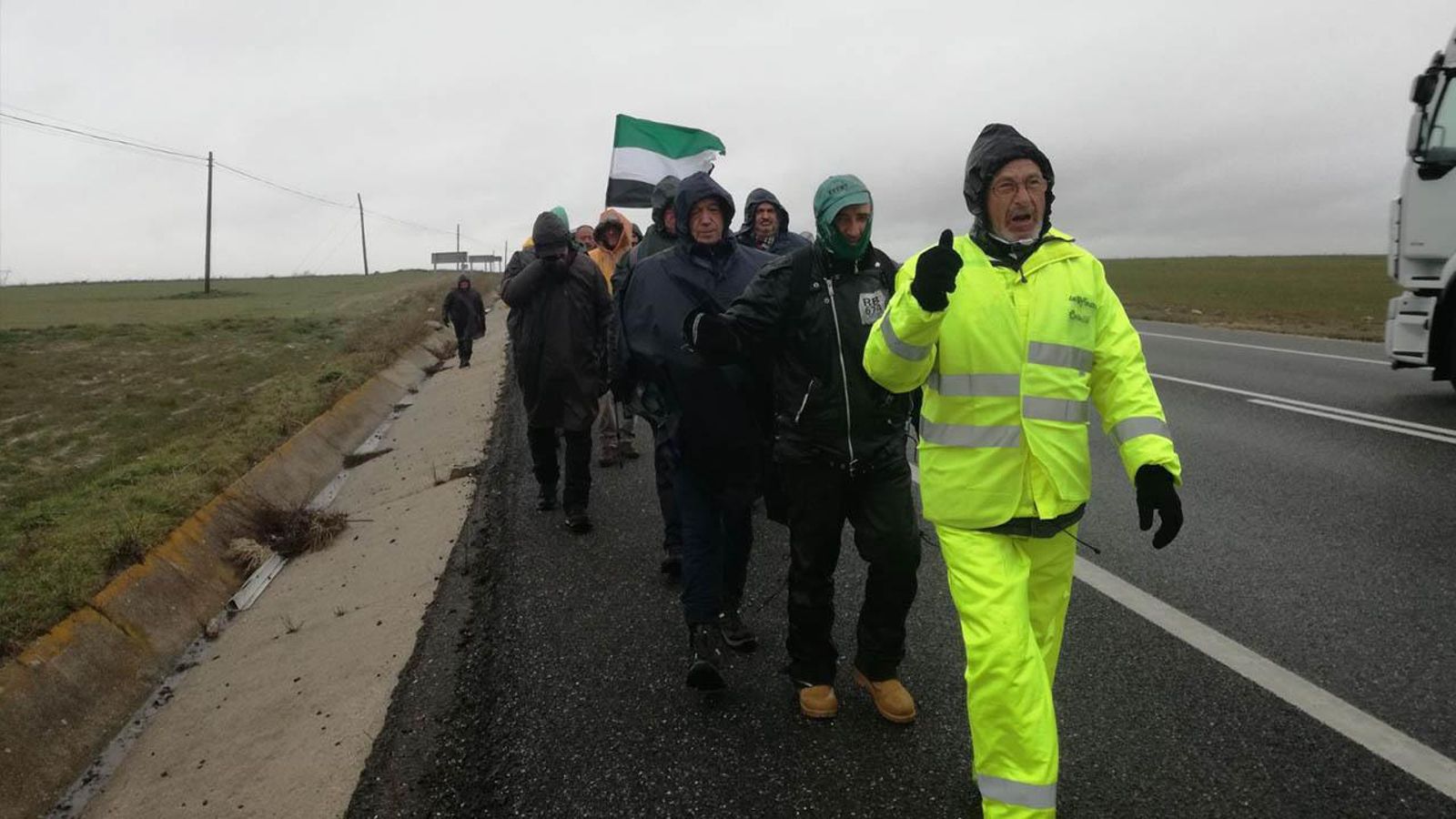 Juanjo Morales, encapçalant la protesta