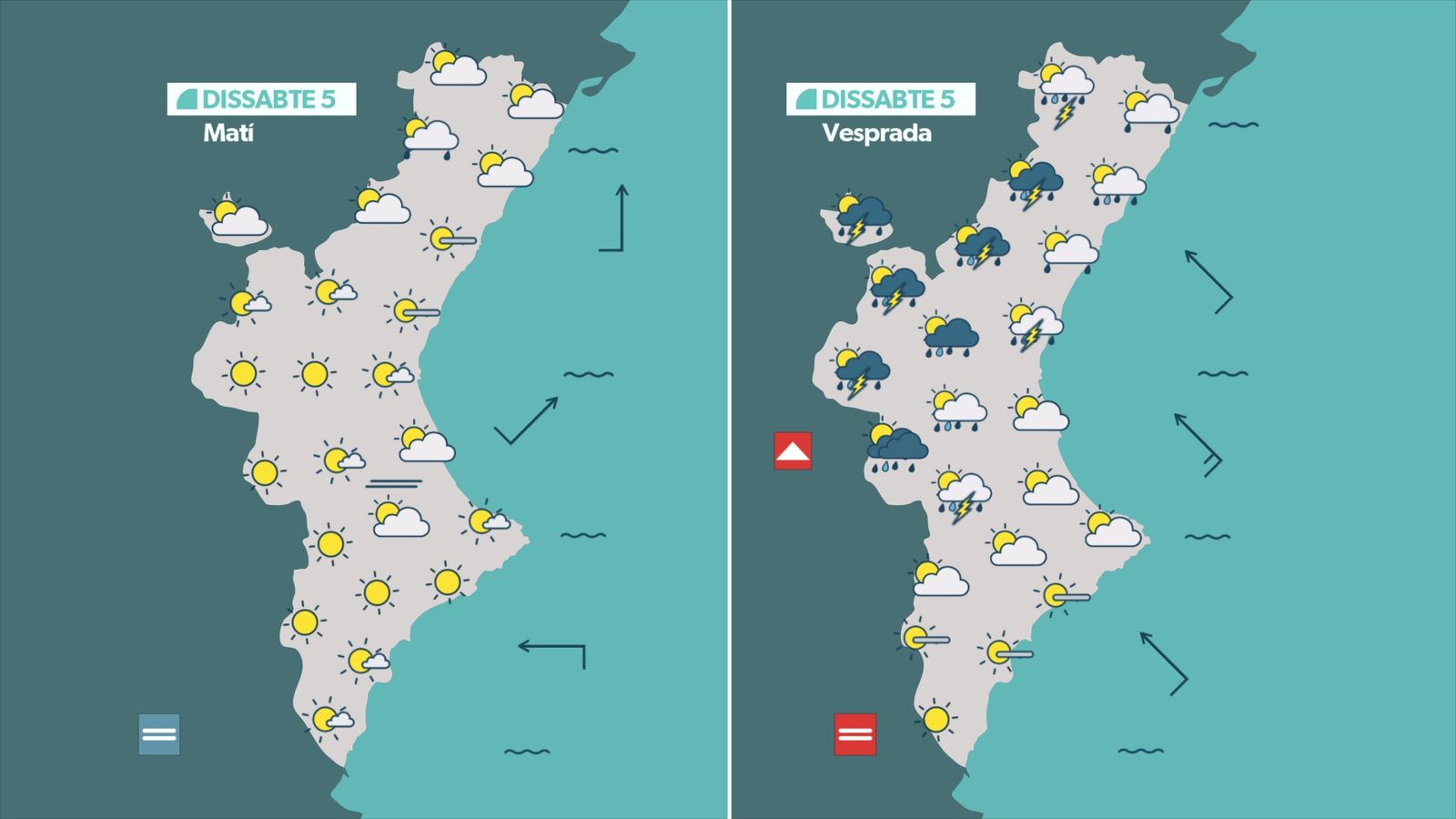 Previsió del dissabte, 5 de juliol