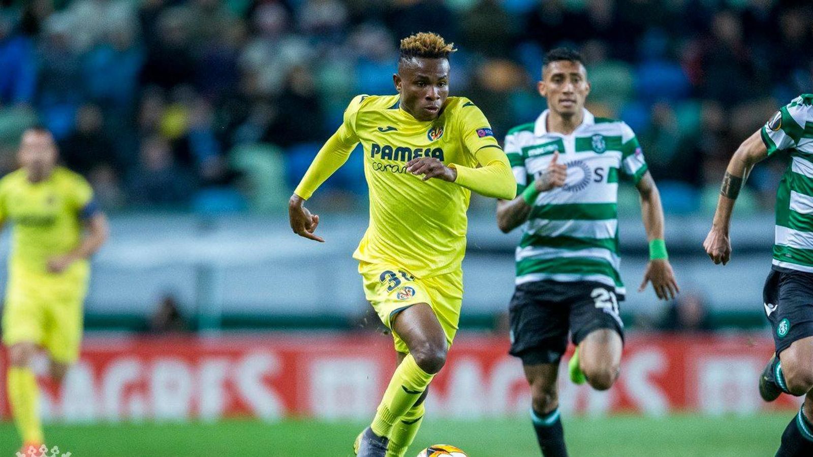 Chukwueze en el partit contra l'Sporting