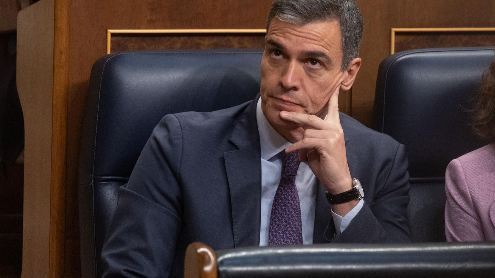 El president del govern, Pedro Sánchez, durant un ple en el Congrés dels Diputats que va aprovar la Llei d'Amnistia