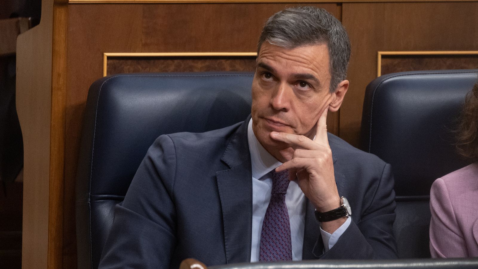 El president del govern, Pedro Sánchez, durant un ple en el Congrés dels Diputats que va aprovar la Llei d'Amnistia