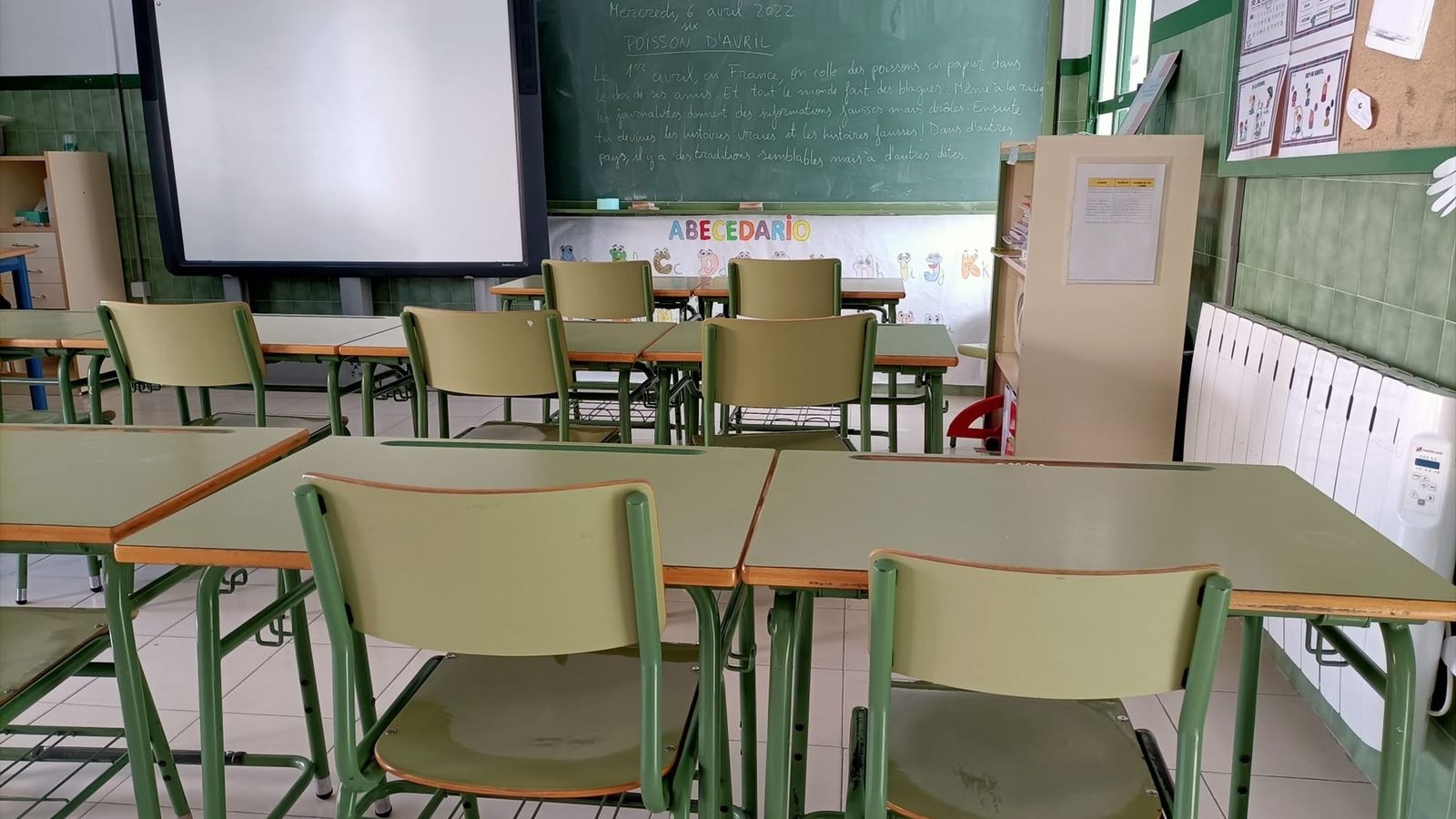 Aula d'un col·legi en una imatge d'arxiu