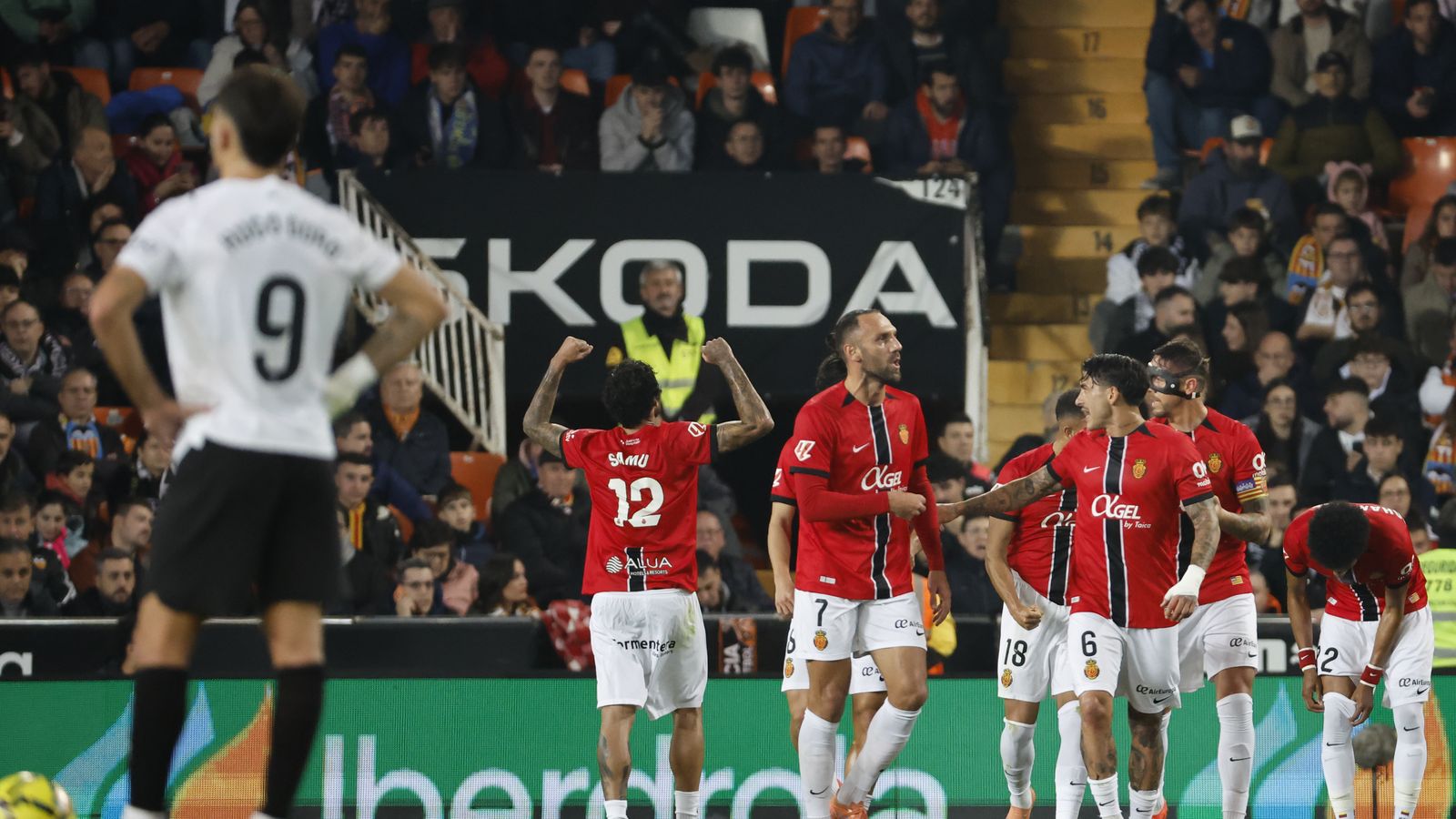 Hugo Duro es lamenta del gol del Mallorca