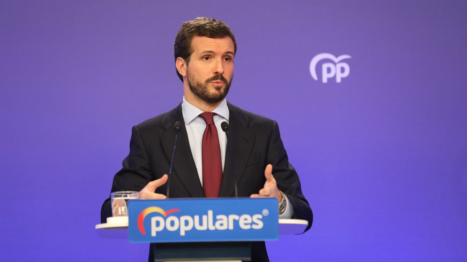 Pablo Casado, durant la roda de premsa