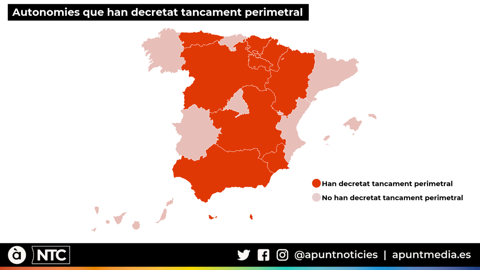 Quines autonomies han decretat el tancament perimetral?