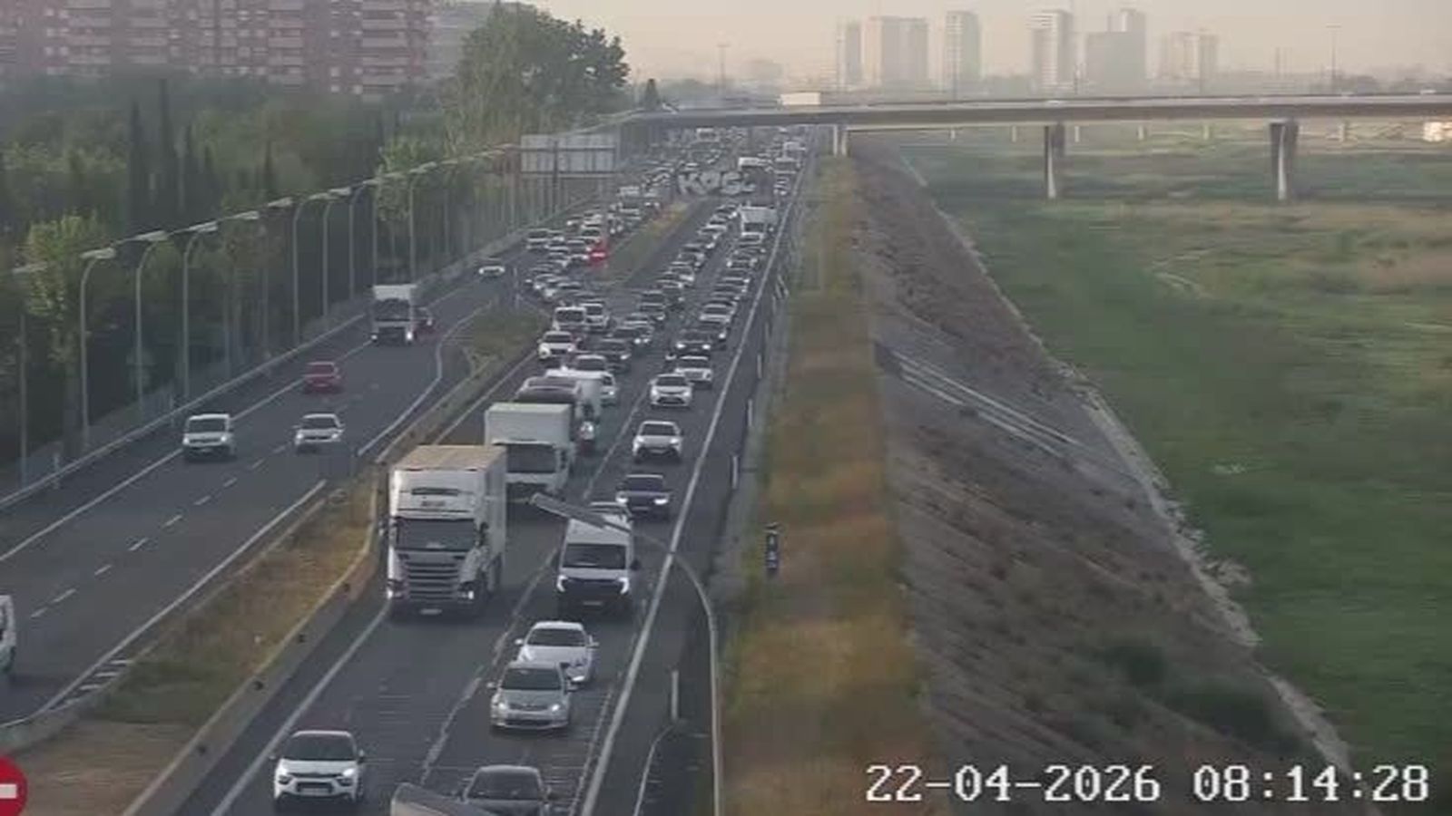 Estat que presenta la V-30, en direcció a l'A-7, este dimecres