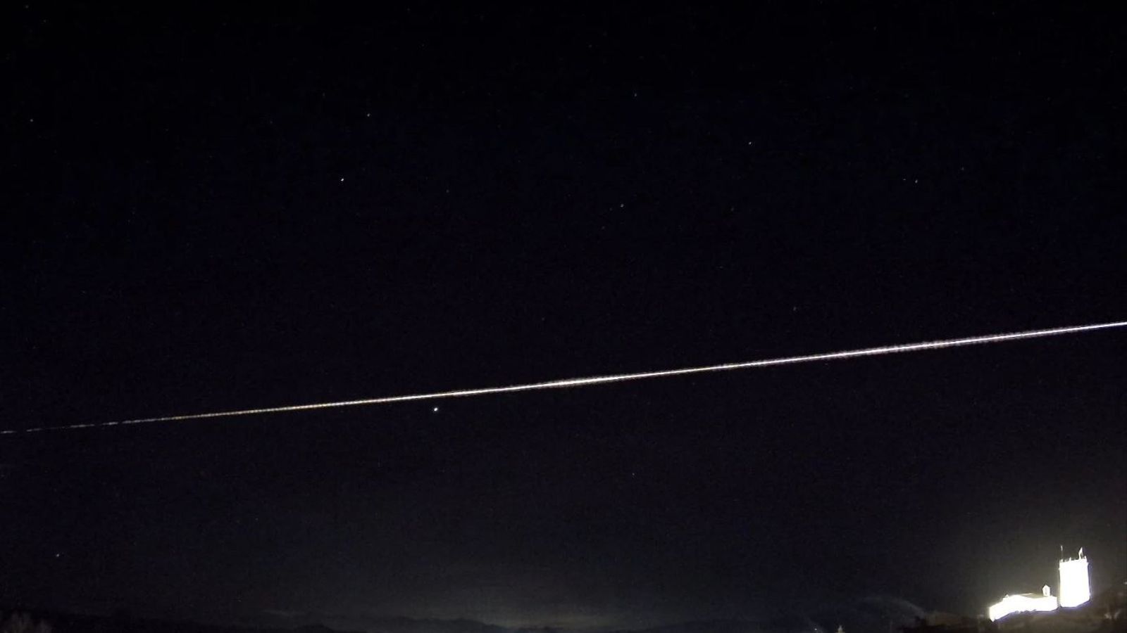 Imatge captada del bòlid artificial