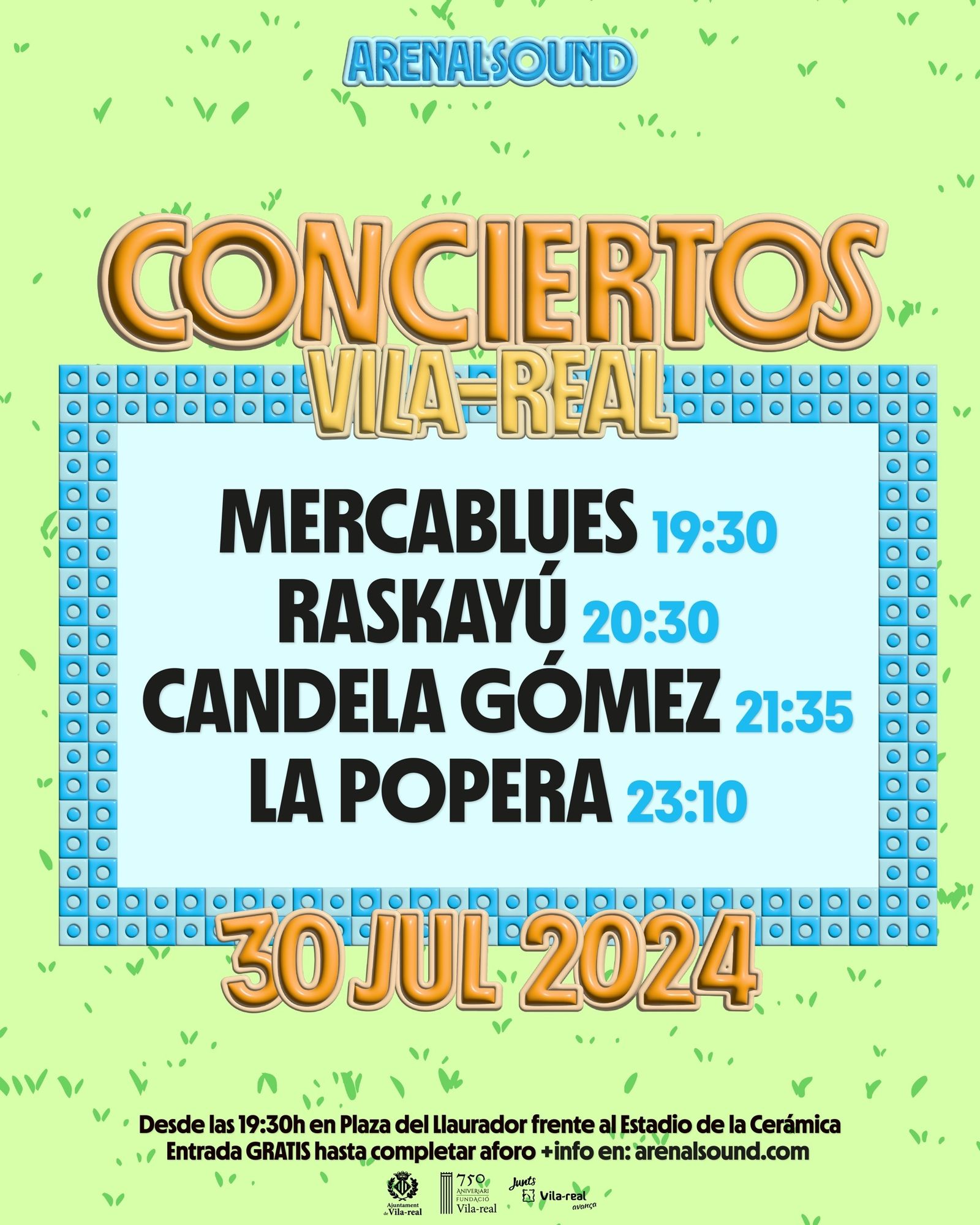 Cartell dels concerts de l'Arenal Sound a Vila-real
