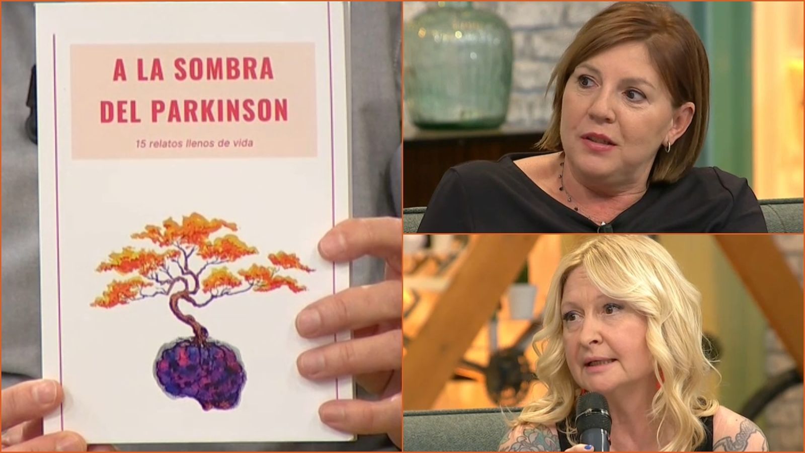 María José Mompó i Andrea Hacon, coautora i il·lustradora del llibre 'A la sombra del Parkinson'