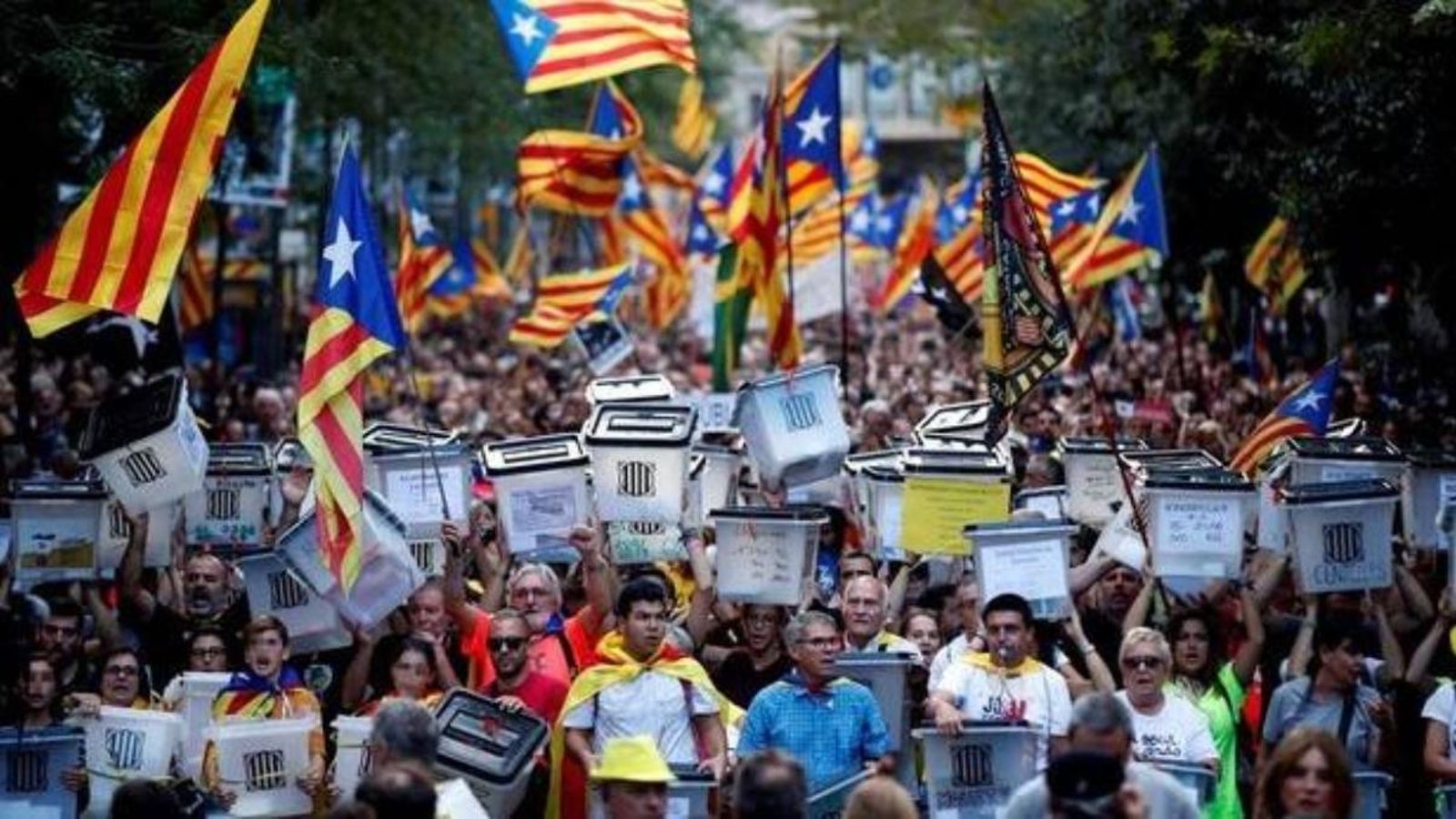 Imatge d’una de les manifestacions celebrades l’any passat, en el primer aniversari de l’1-O