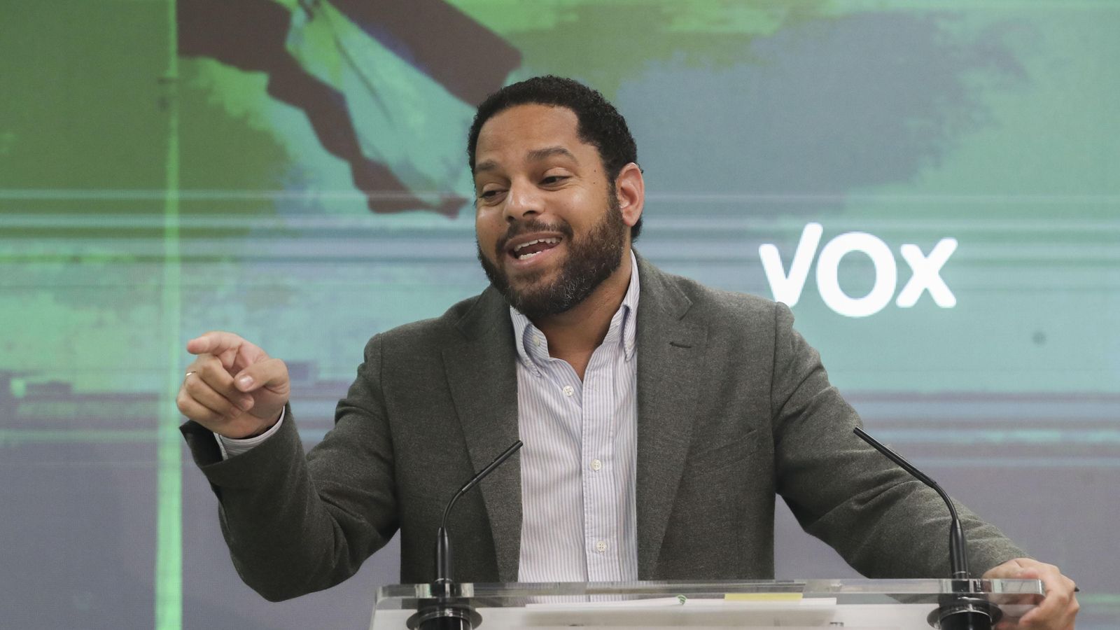 Roda de premsa del vicepresident de Vox, Ignacio Garriga, aquest dilluns