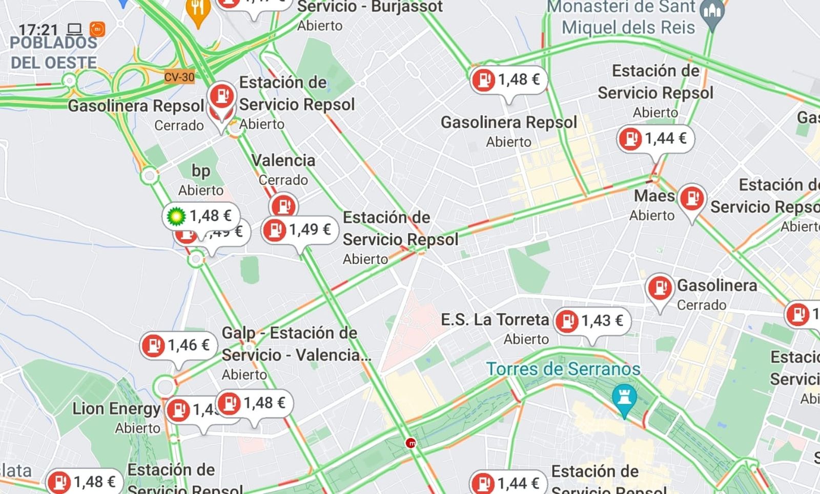 Comparador de preus del Google Maps