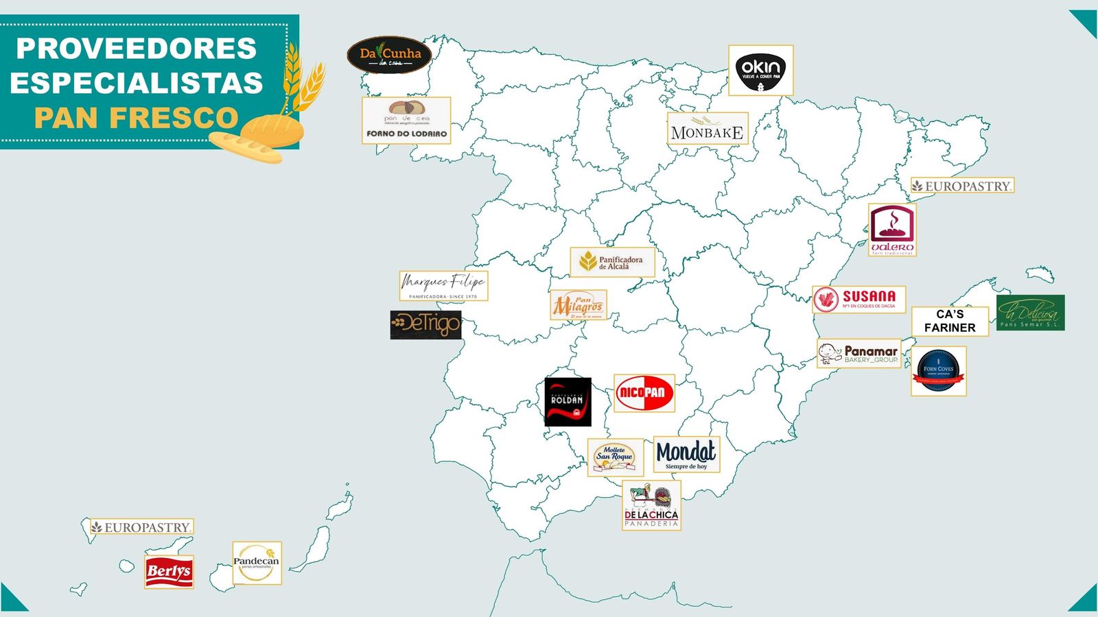 Llistat de proveïdors locals de pa amb els quals treballarà Mercadona