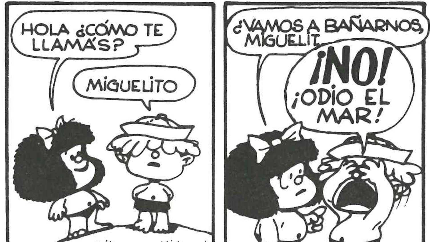Tira de Mafalda a la platja
