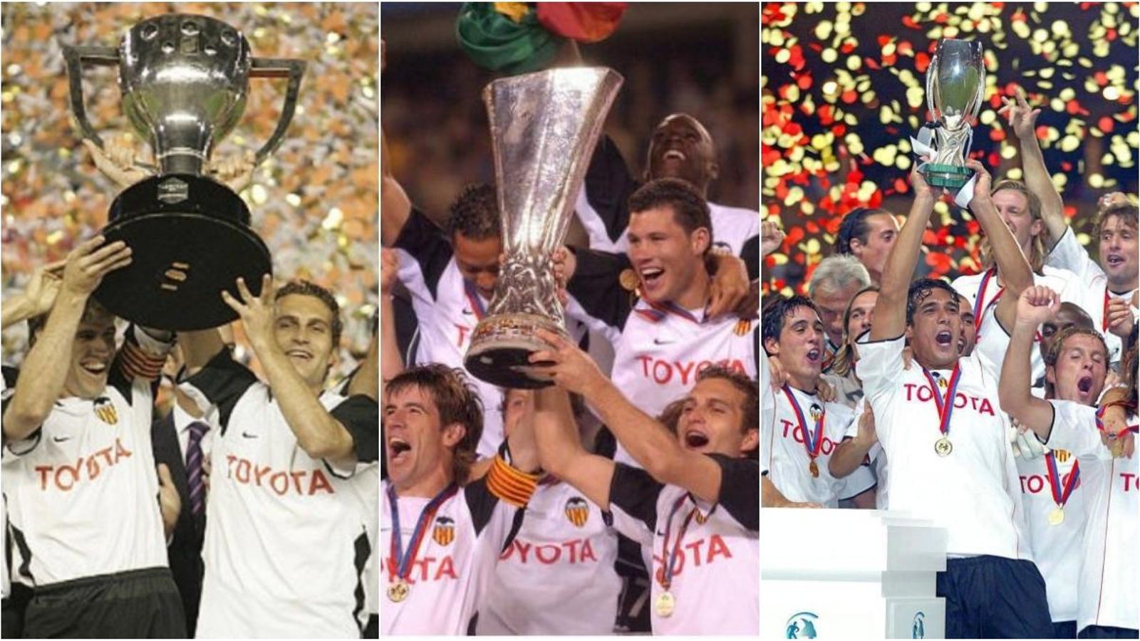 El València alçant els títols del triplet El València alçant els títols del triplet