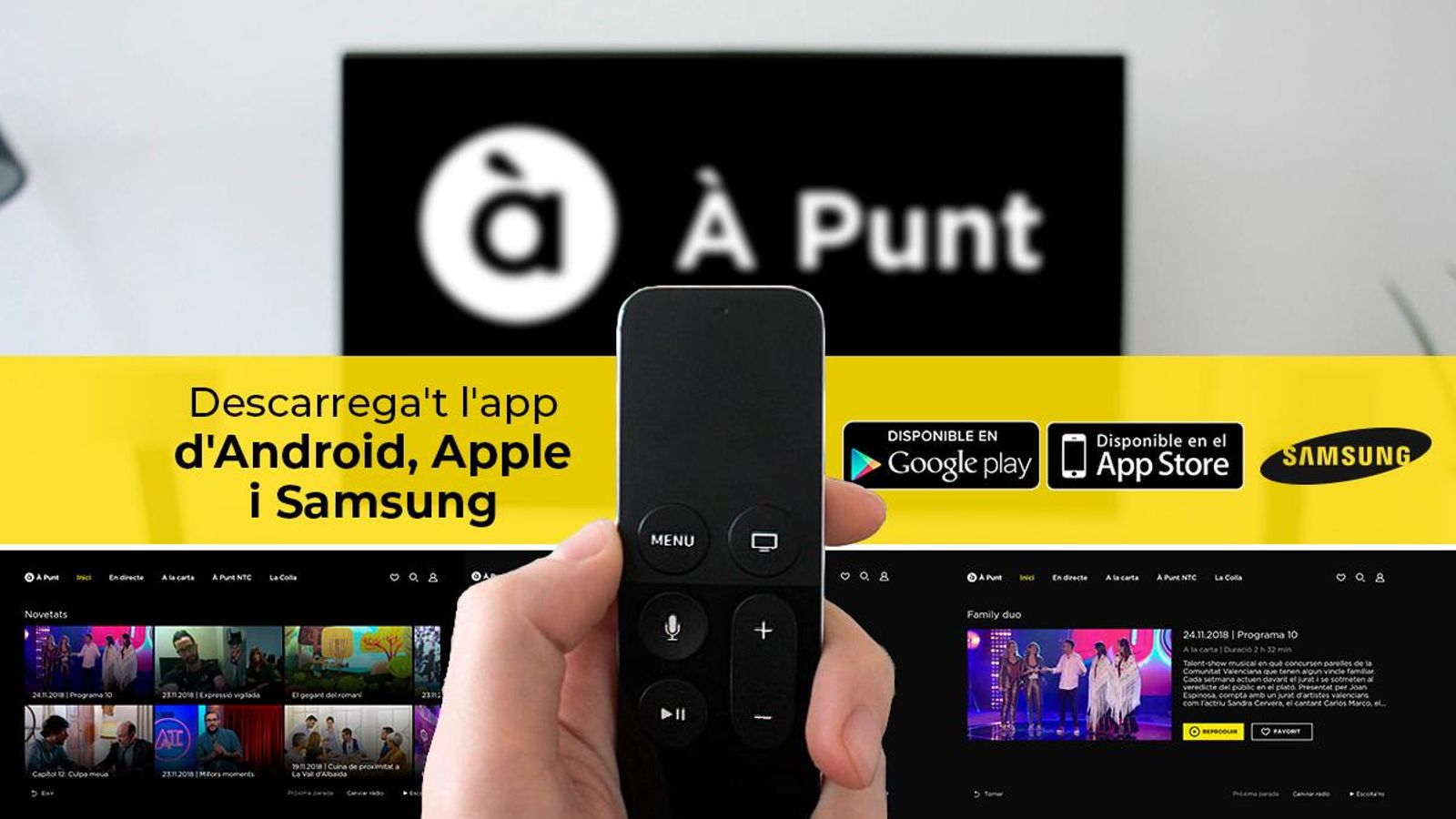 L’aplicació d’À Punt Mèdia ja es pot trobar en els Smart TV de Samsung