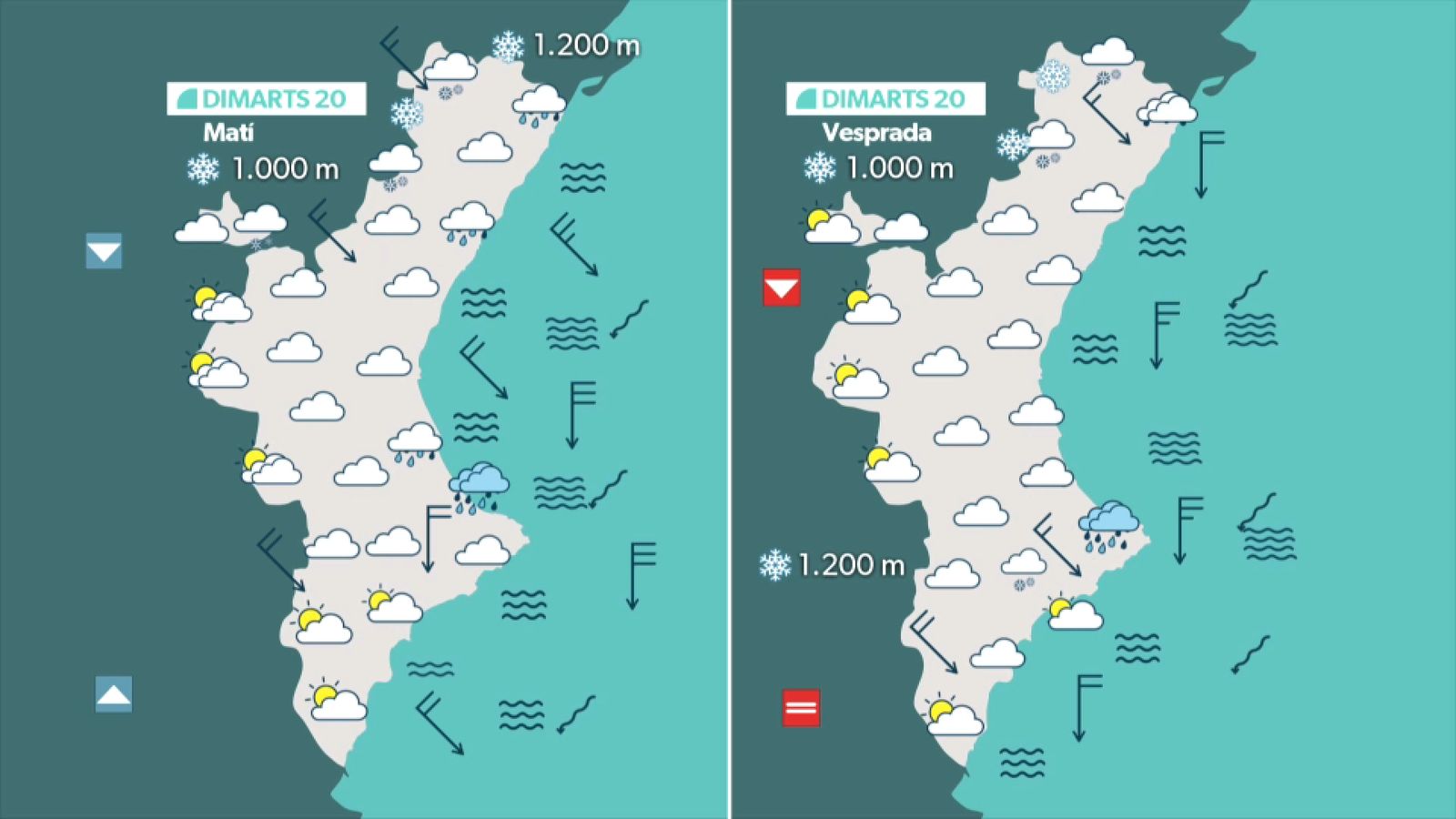 La previsió dimarts 20 de gener