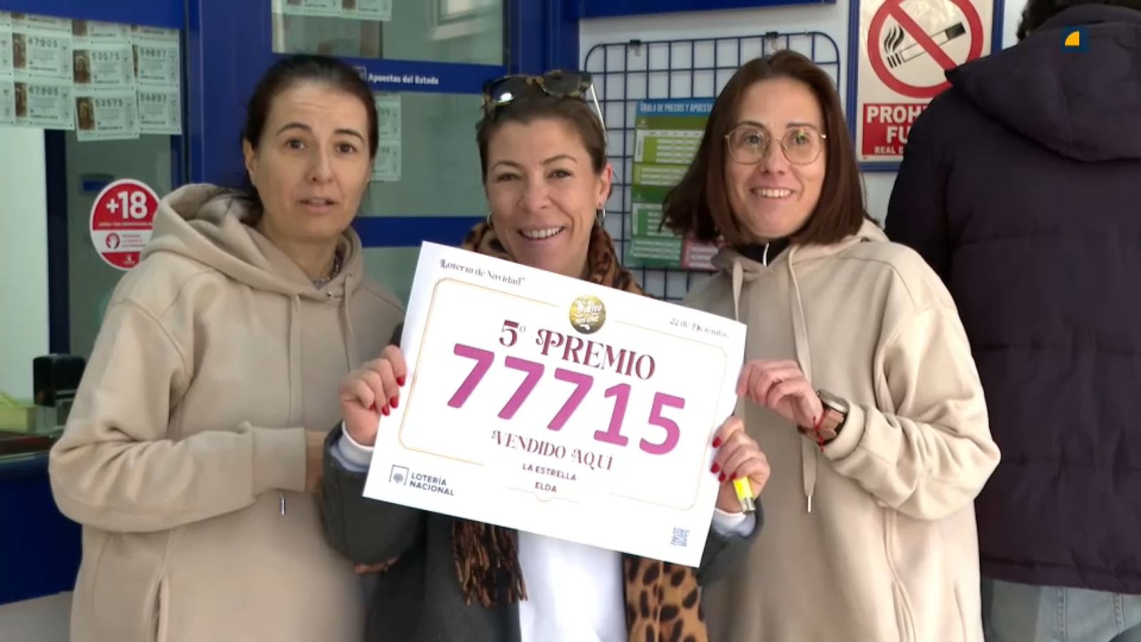 L'administració de loteria La Estrella d'Elda ha venut un quint premi de la loteria de Nadal