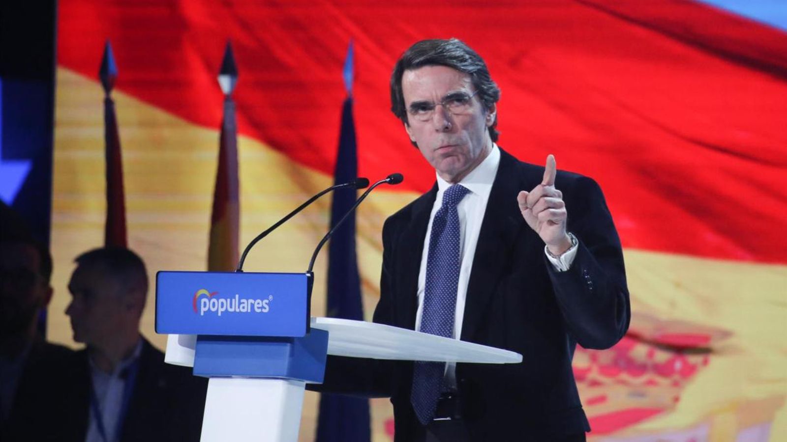 Foto d'arxiu de José María Aznar en un míting del Partit Popular. Europa Press