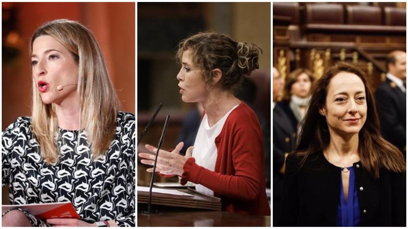 María Muñoz (esquerra), Marta Martín (centre) i Sandra Julià (dreta) ja encapçalaren la llista del partit en els comicis del 28A.