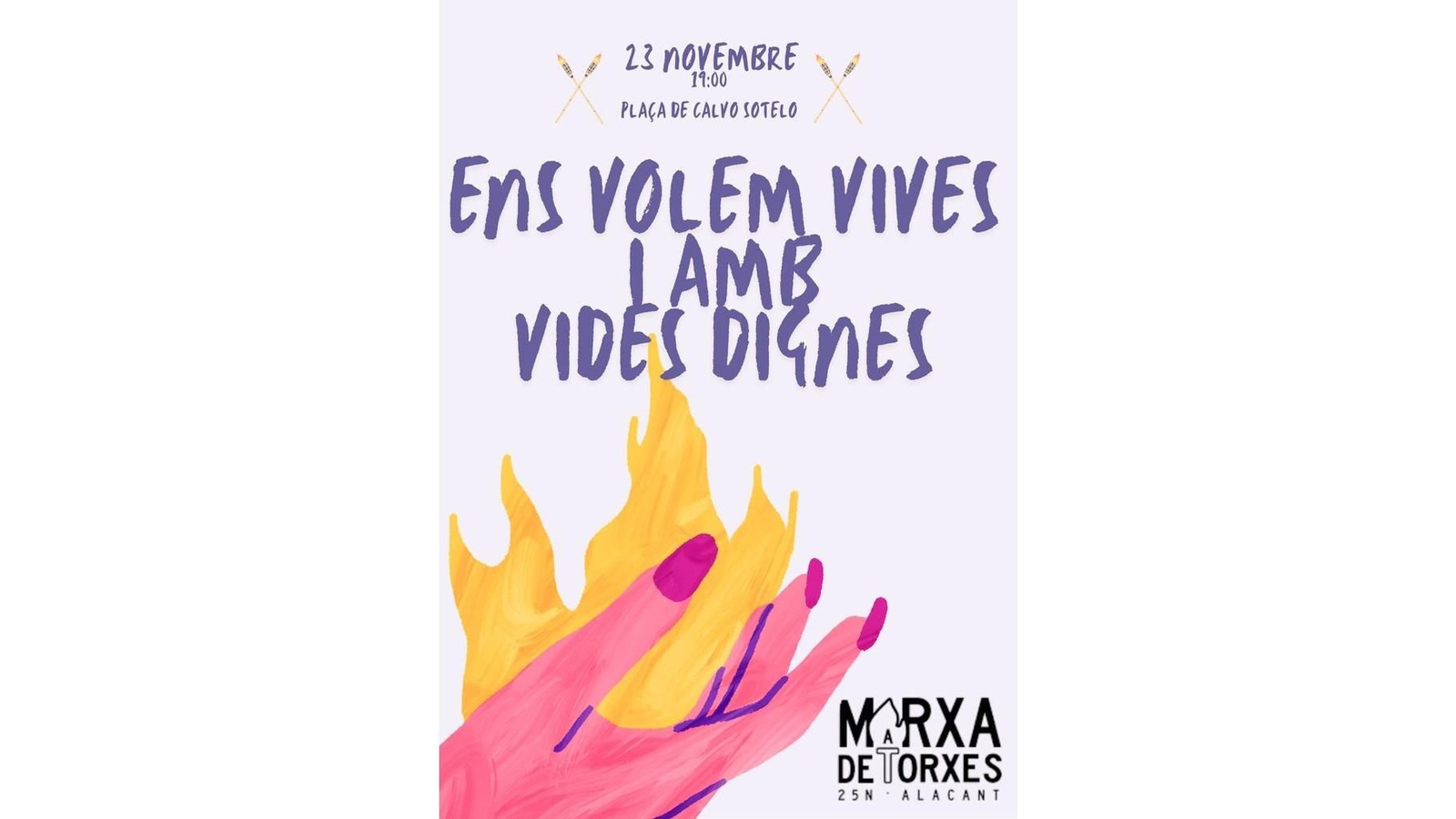 Cartell de la Marxa de Torxes d'este dissabte a Alacant