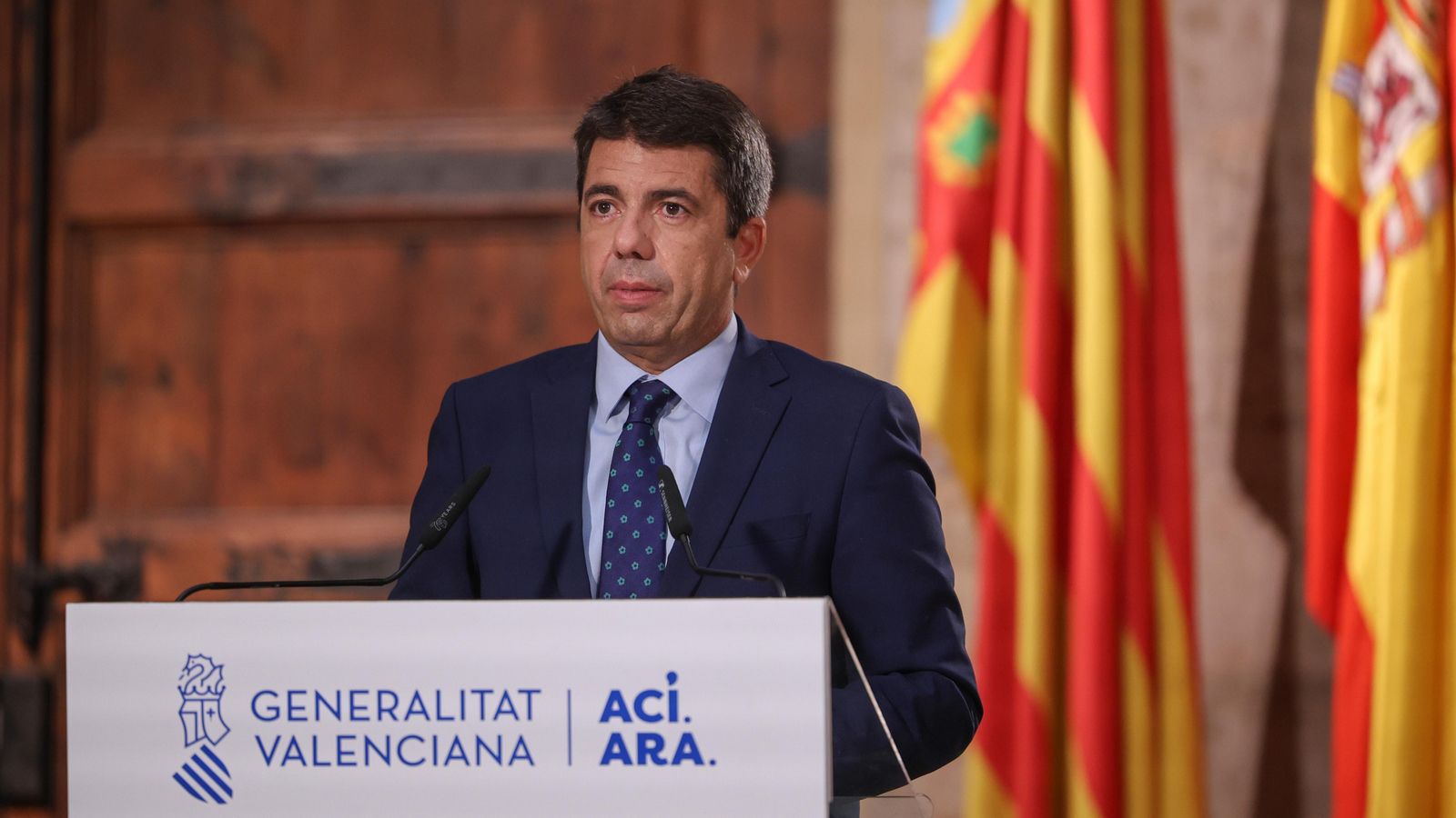 Declaració institutcional del president de la Generalitat, Carlos Mazón, amb motiu del Nou d'Octubre