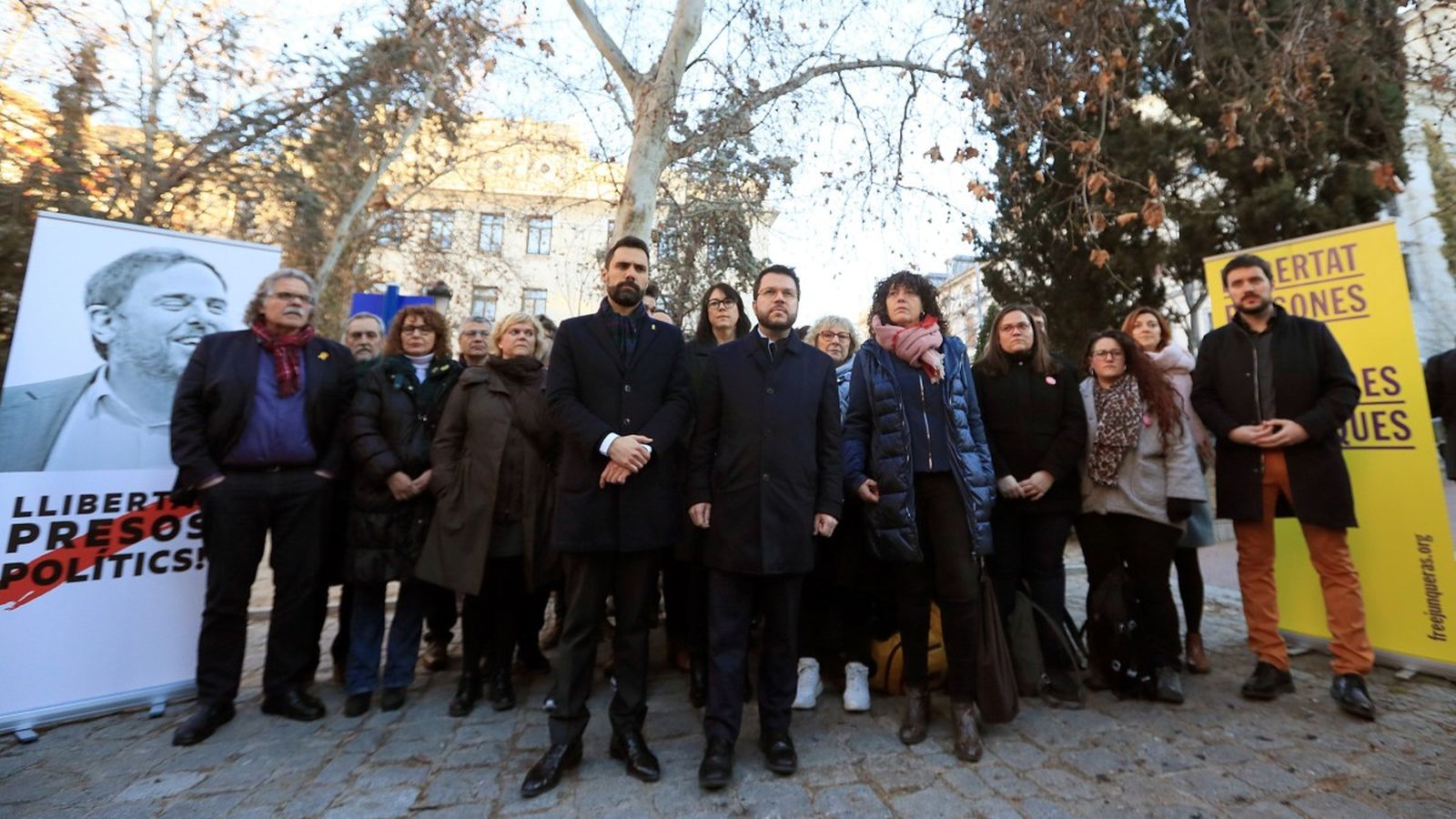 Els principals líders d'ERC a les portes del Tribunal Suprem