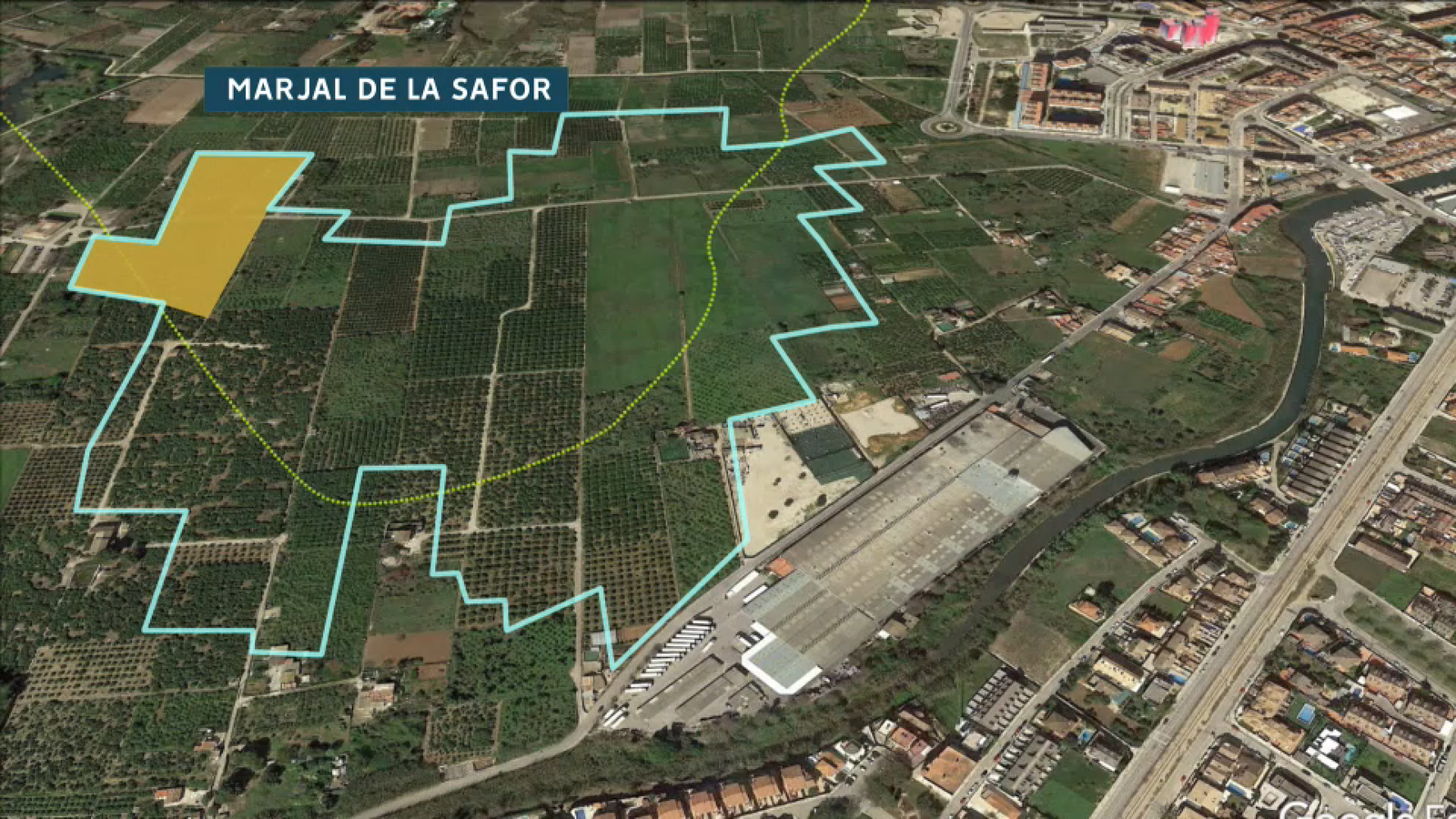 Imatge del perímetre del camping segons el projecte actual