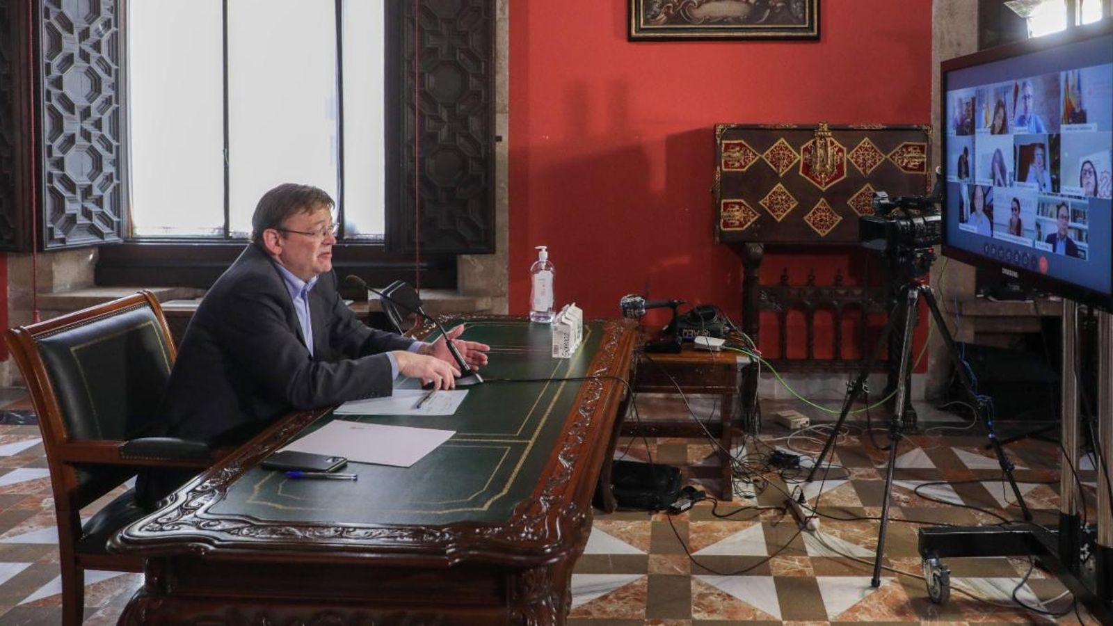 Imatge d'arxiu del ple del Consell per videoconferència