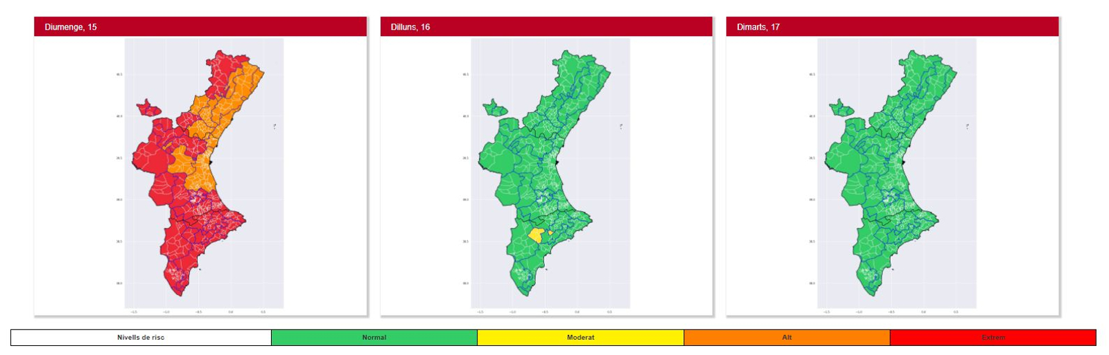Evolució de les temperatures a partir d'aquest diumenge