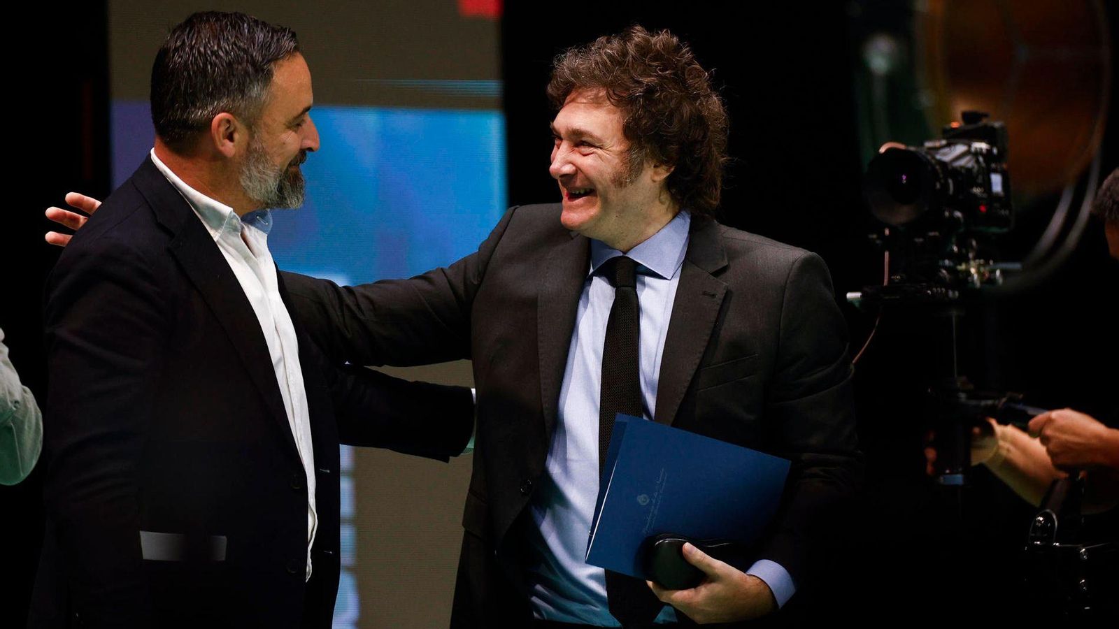 Santiago Abascal i Javier Milei en l'acte 'Europa Viva 24'