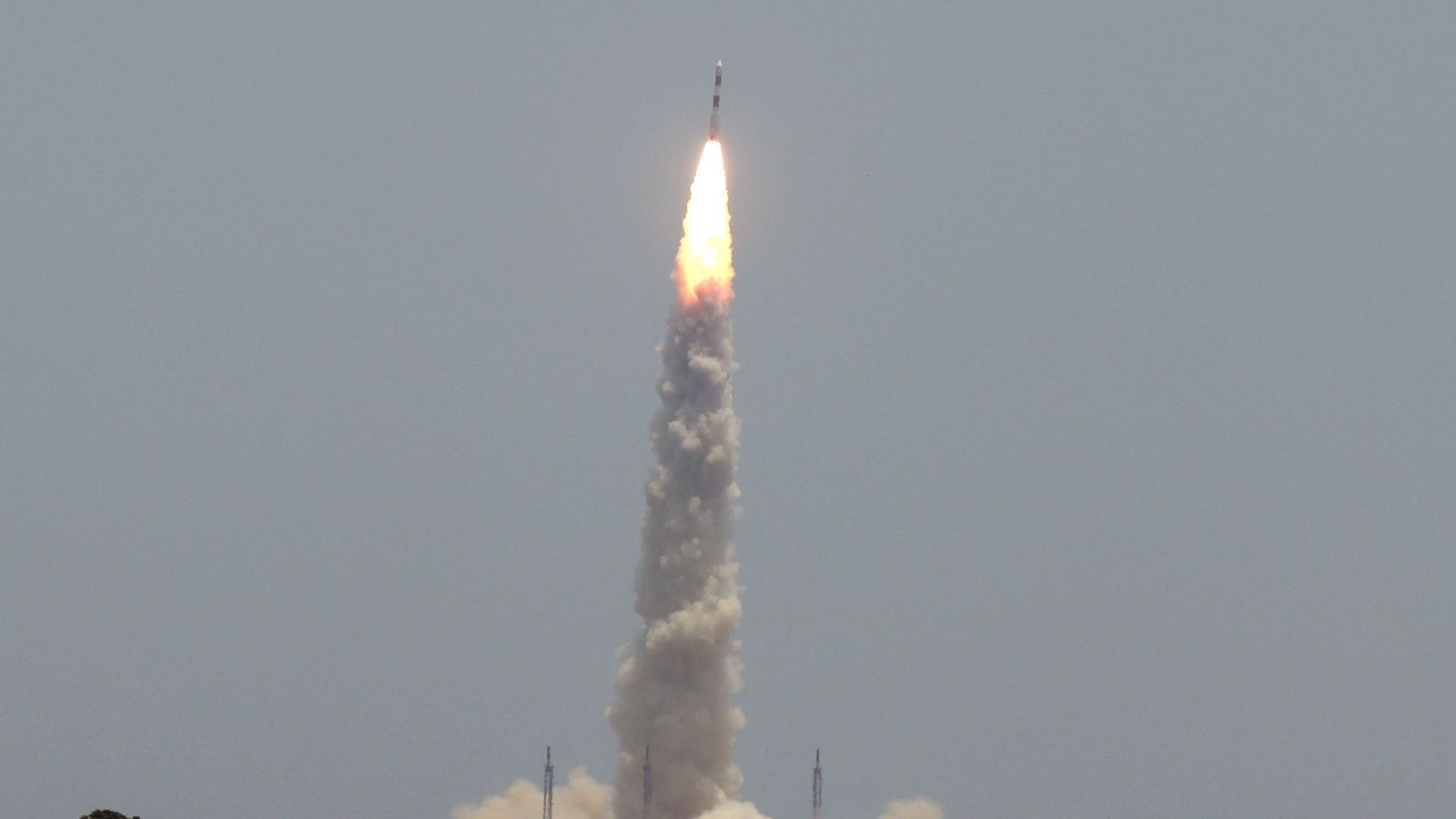 Moment de l'enlairament de la sonda Aditya-L1 amb el coet Polar Satellite Launch Vehicle