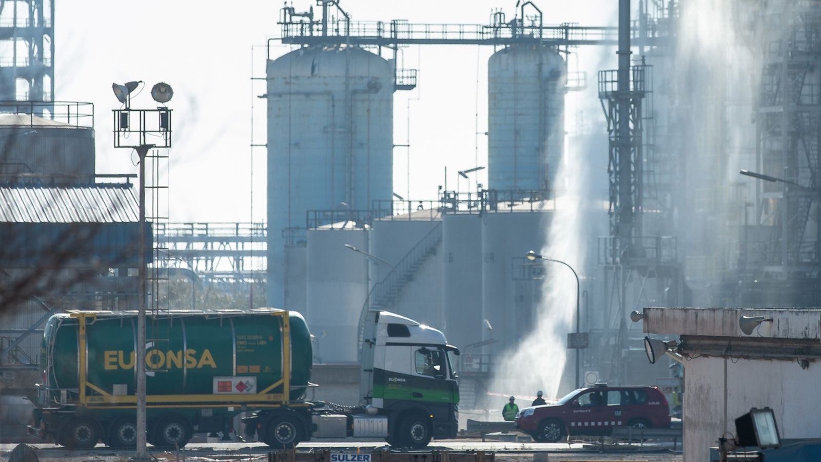 Lloc de l'accident en l'empresa petroquímica Iqoxe