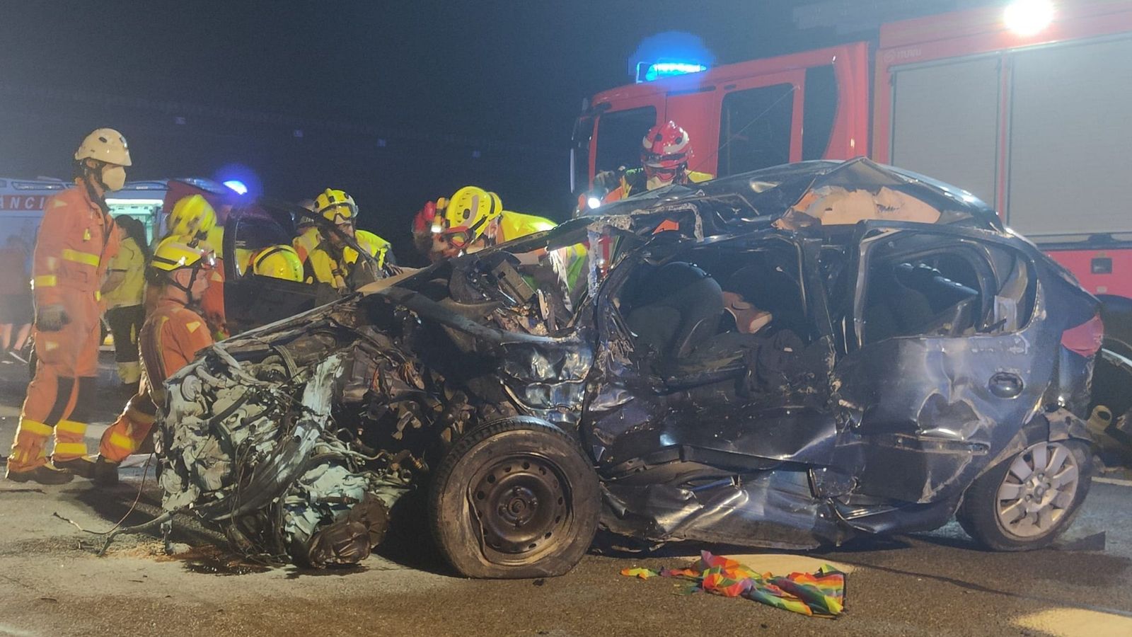 Un dels vehicles implicats en l'accident de Sagunt de diumenge per la nit