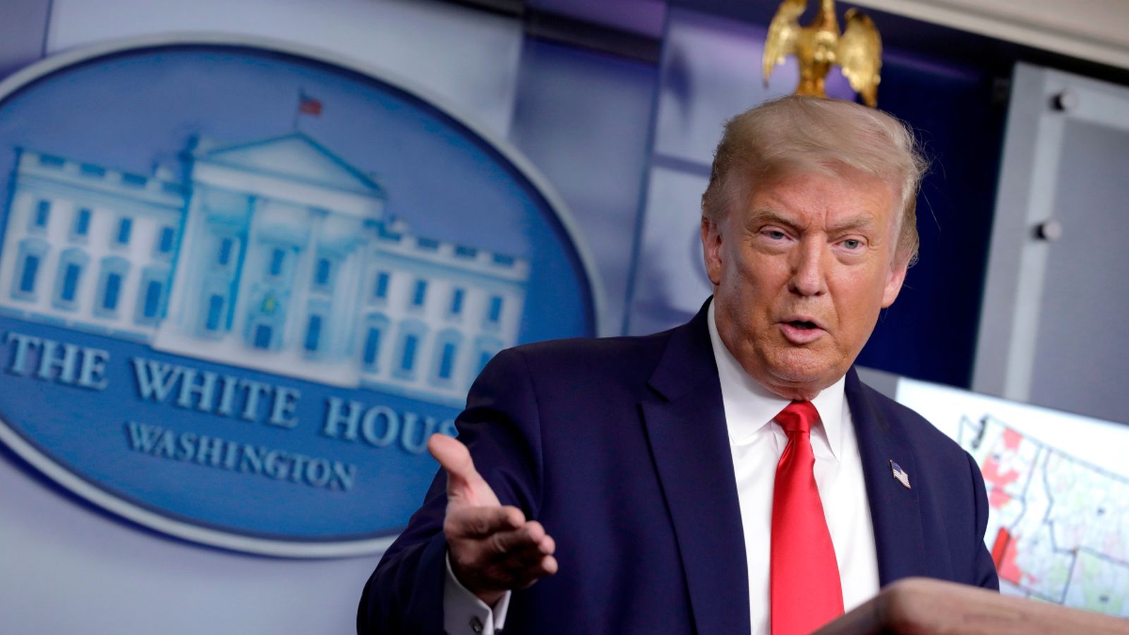 Trump durant una roda de premsa a la Casa Blanca aquest dijous