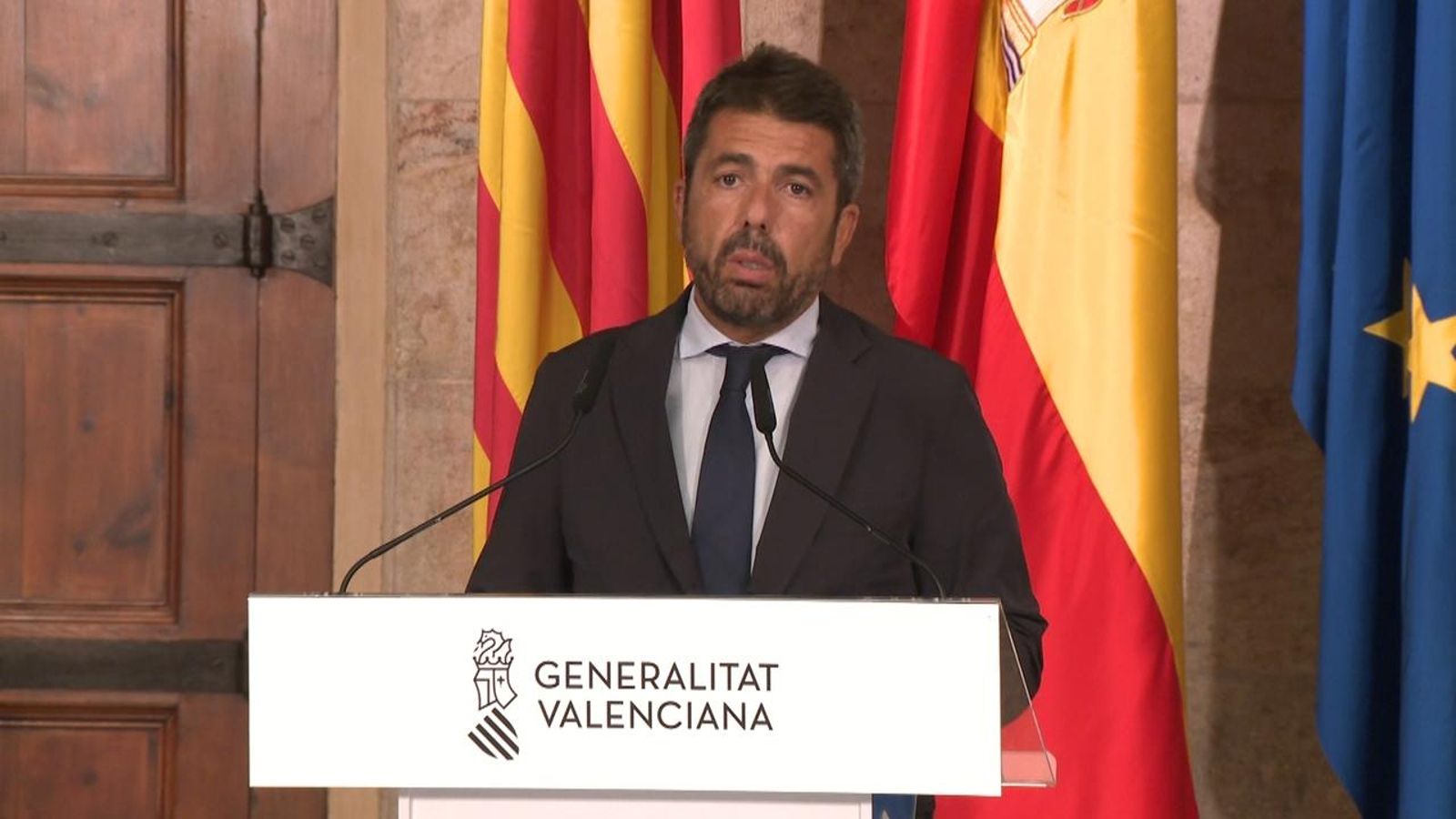 Roda de premsa de Carlos Mazón després del ple extraordinari del Consell