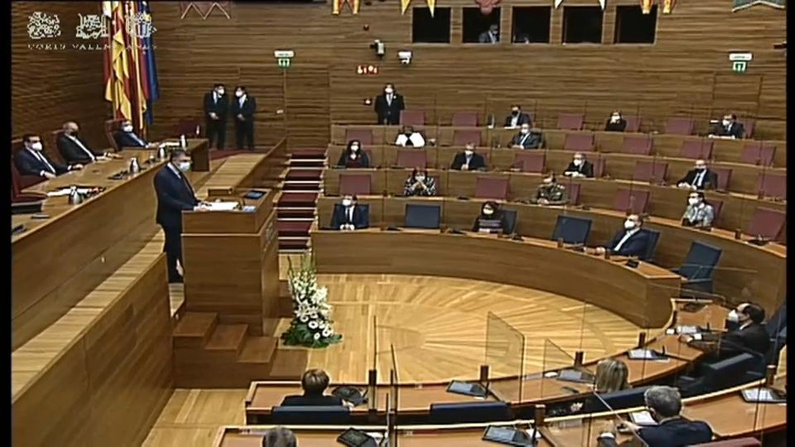 El president de les Corts, Enric Morera, durant la seua intervenció