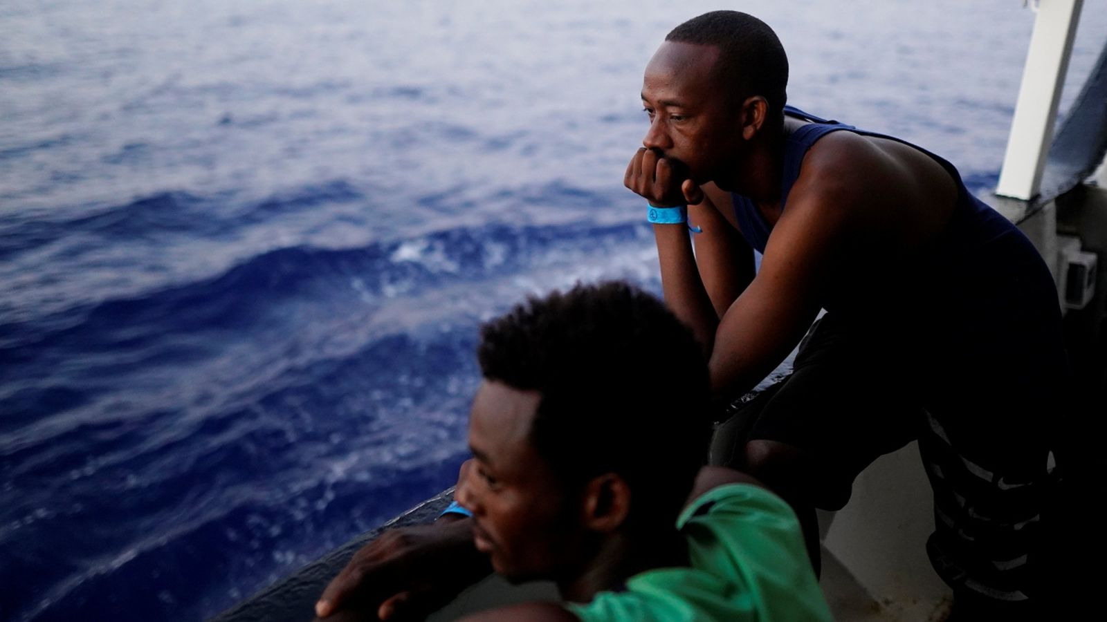 Dos dels migrants rescatats per Open Arms