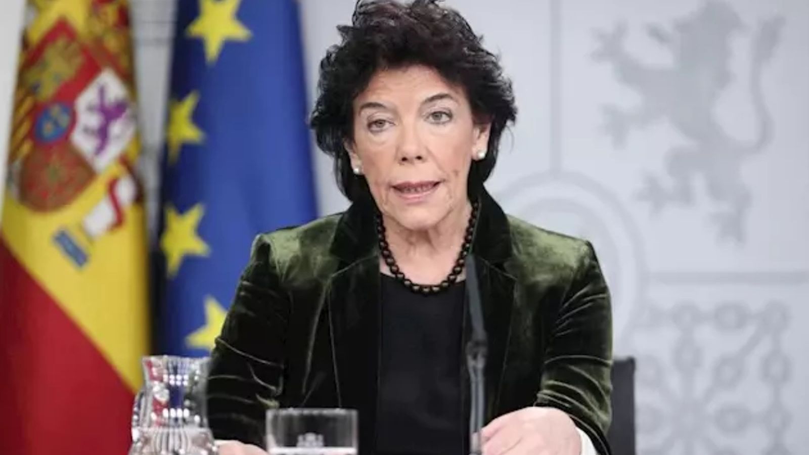 La ministra portaveu en funcions, Isabel Celaá, en roda de premsa