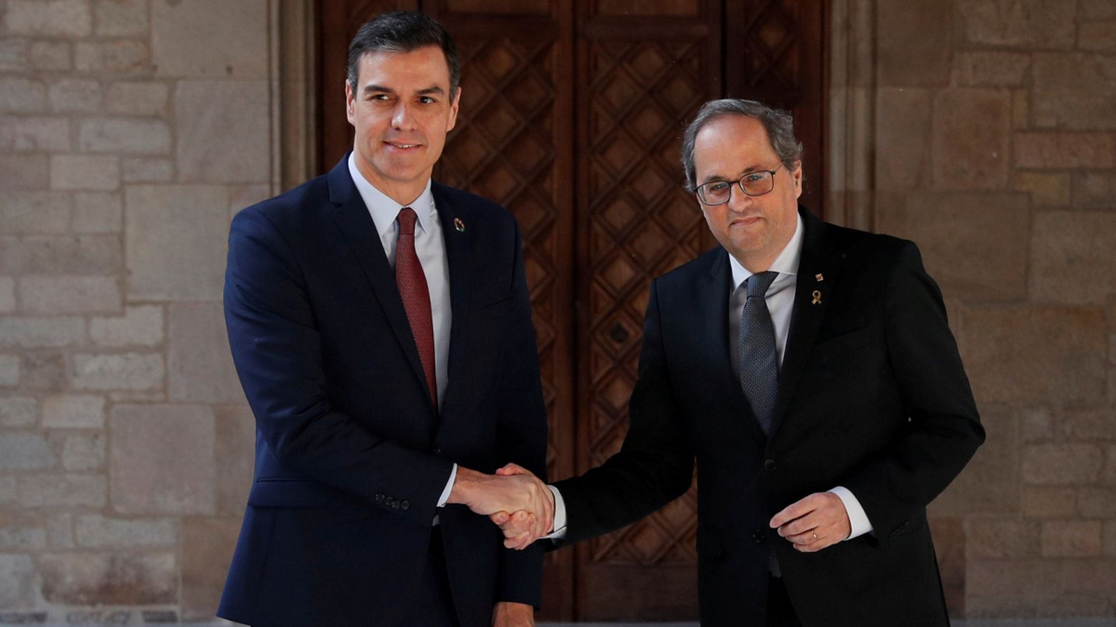Foto: Sánchez i Torra, abans de la reunió on pactaren crear la taula de diàleg