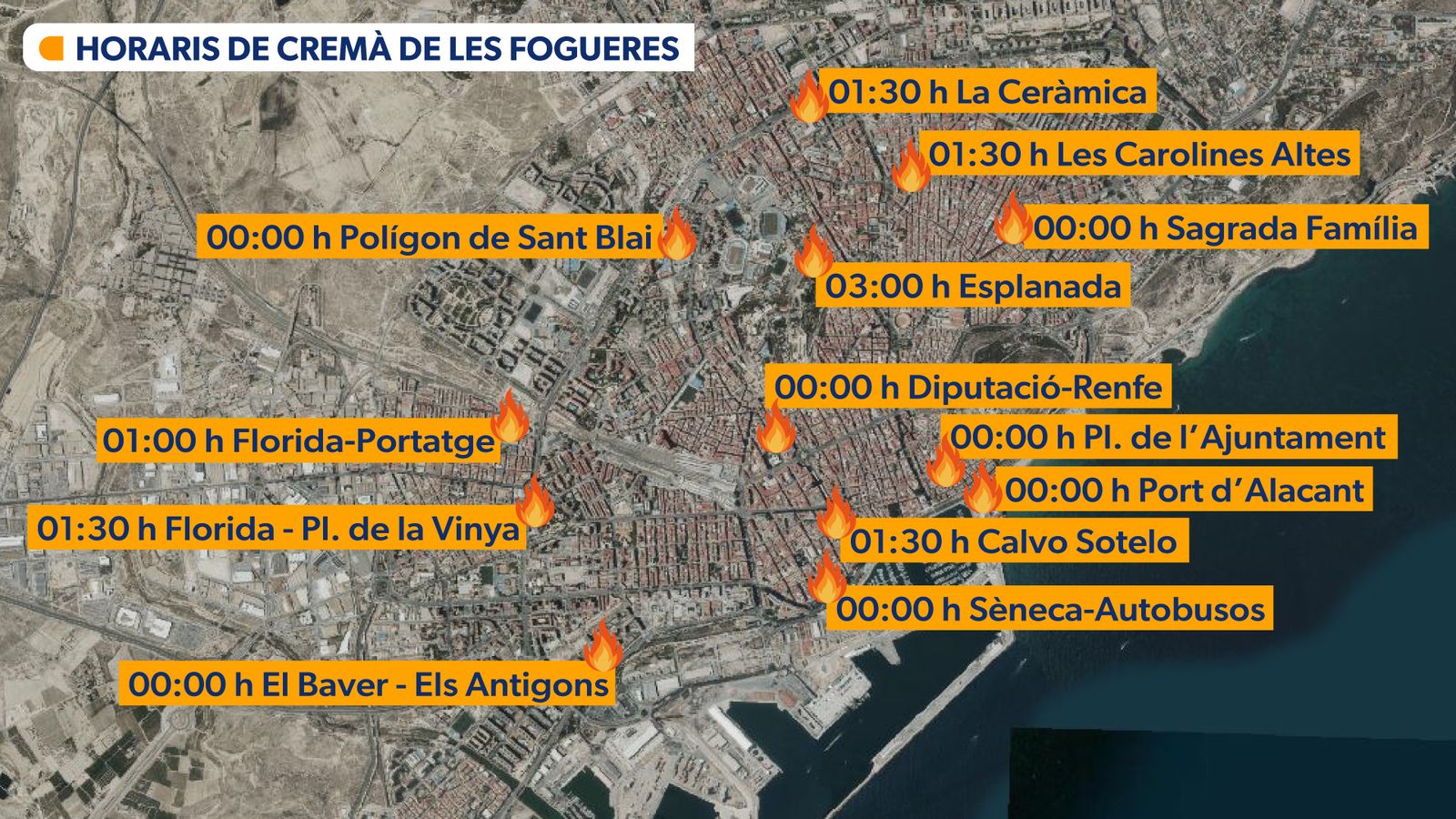 Horaris de cremà de les fogueres