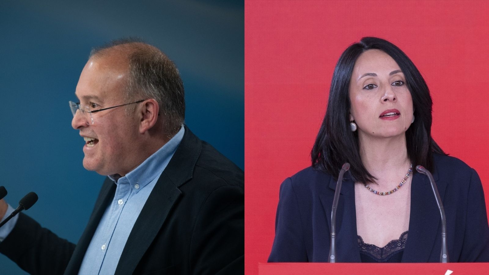El secretari general del PP, Miguel Tellado, i la secretària d'organització del PSOE, Rebeca Torró