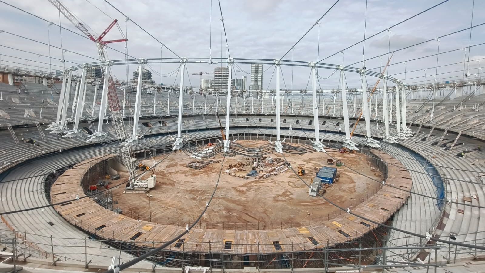 Imatge fixa de les obres del Nou Mestalla