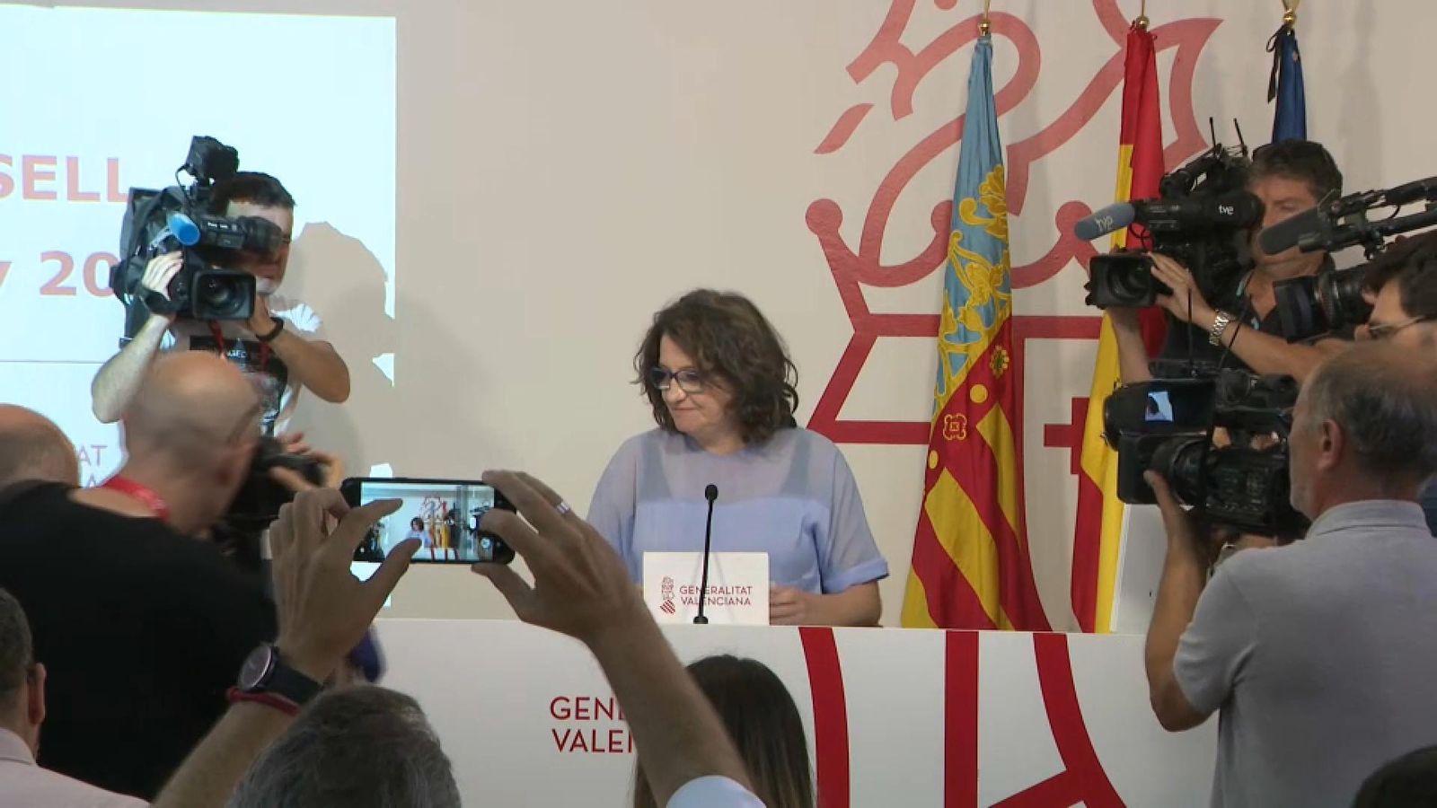 Compareixença de Mónica Oltra després del ple del Consell