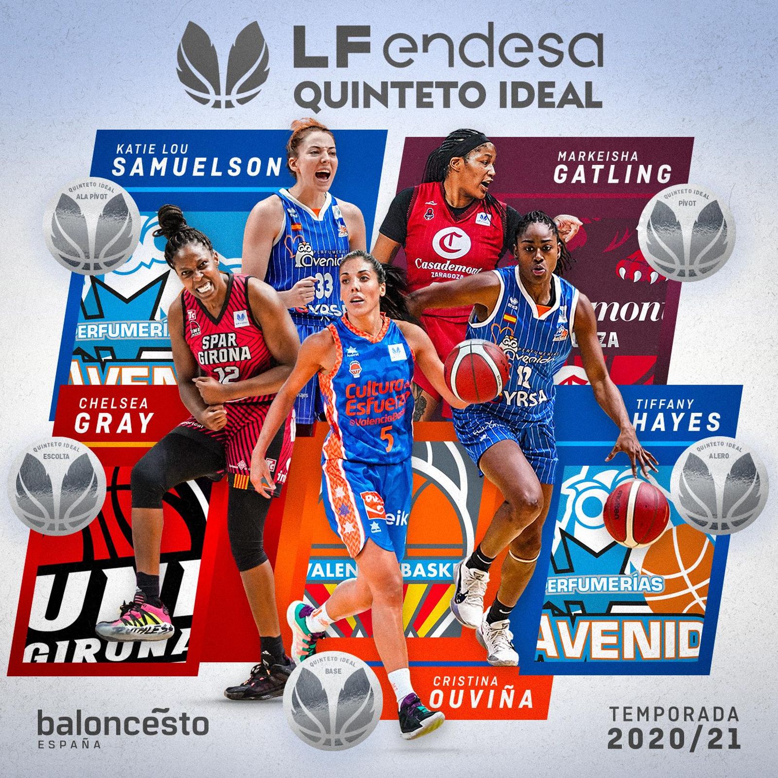 La jugadora del València Basket, Cristina Ouviña, elegida millor base de la LLiga Femenina Endes a