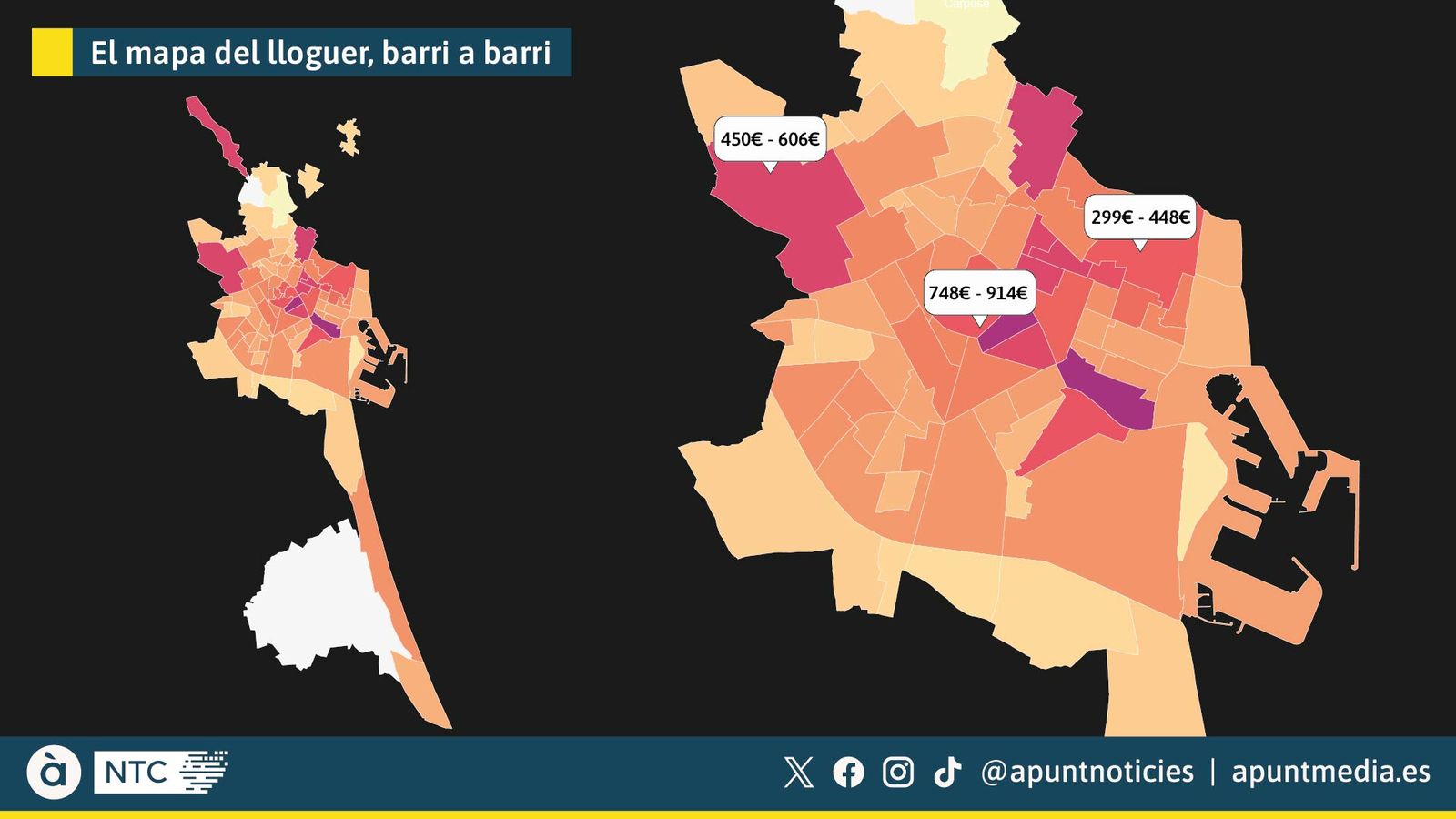 El mapa del lloguer, barri a barri