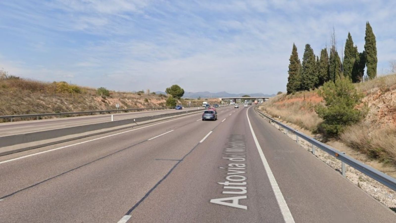 Carretera A-7 a l'altura de Bétera (Camp del Túria)