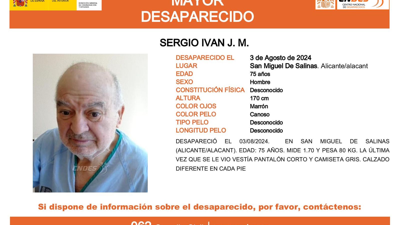 Cartell de la desaparició de Sergio Ivan J. M.